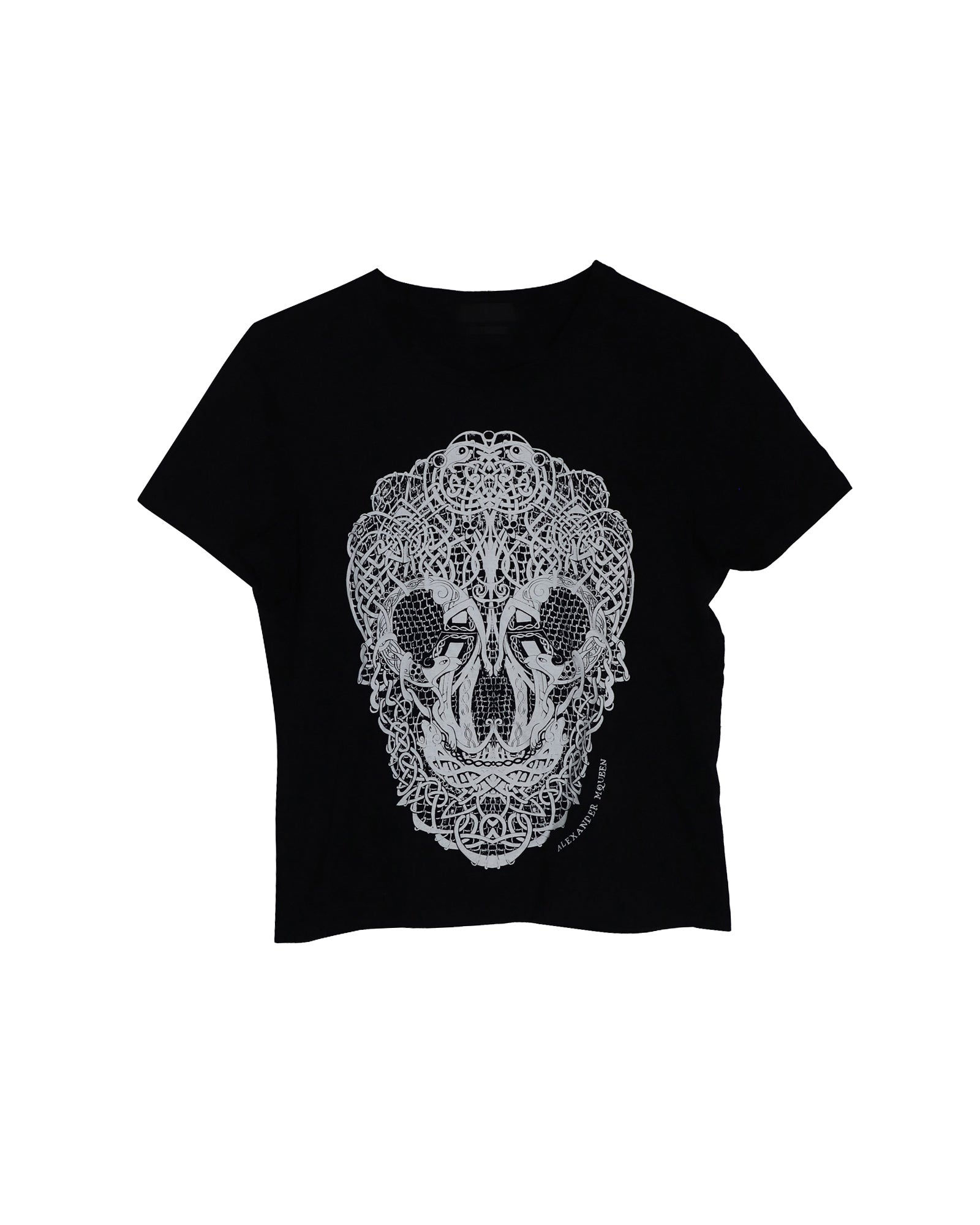 image of Alexander McQueen Skull Print T-shirt in Black Cotton