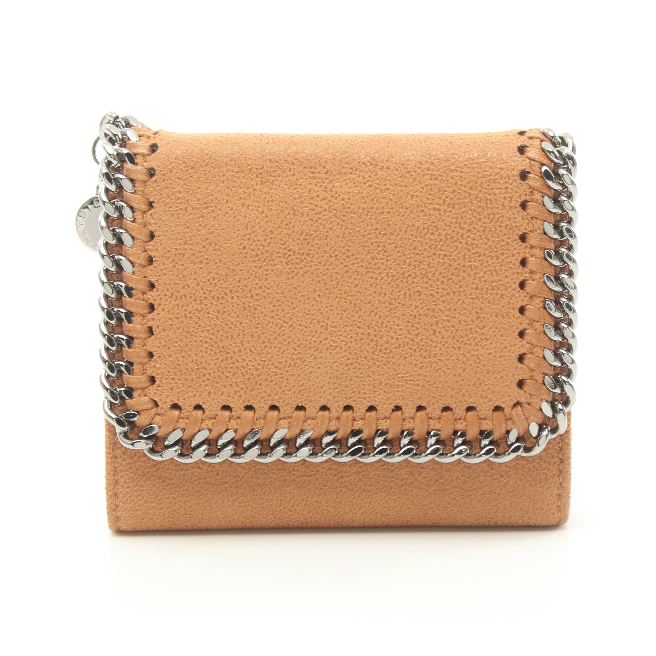 Stella Mccartney Falabella Small Trifold Wallet Fake Leather Light Brown