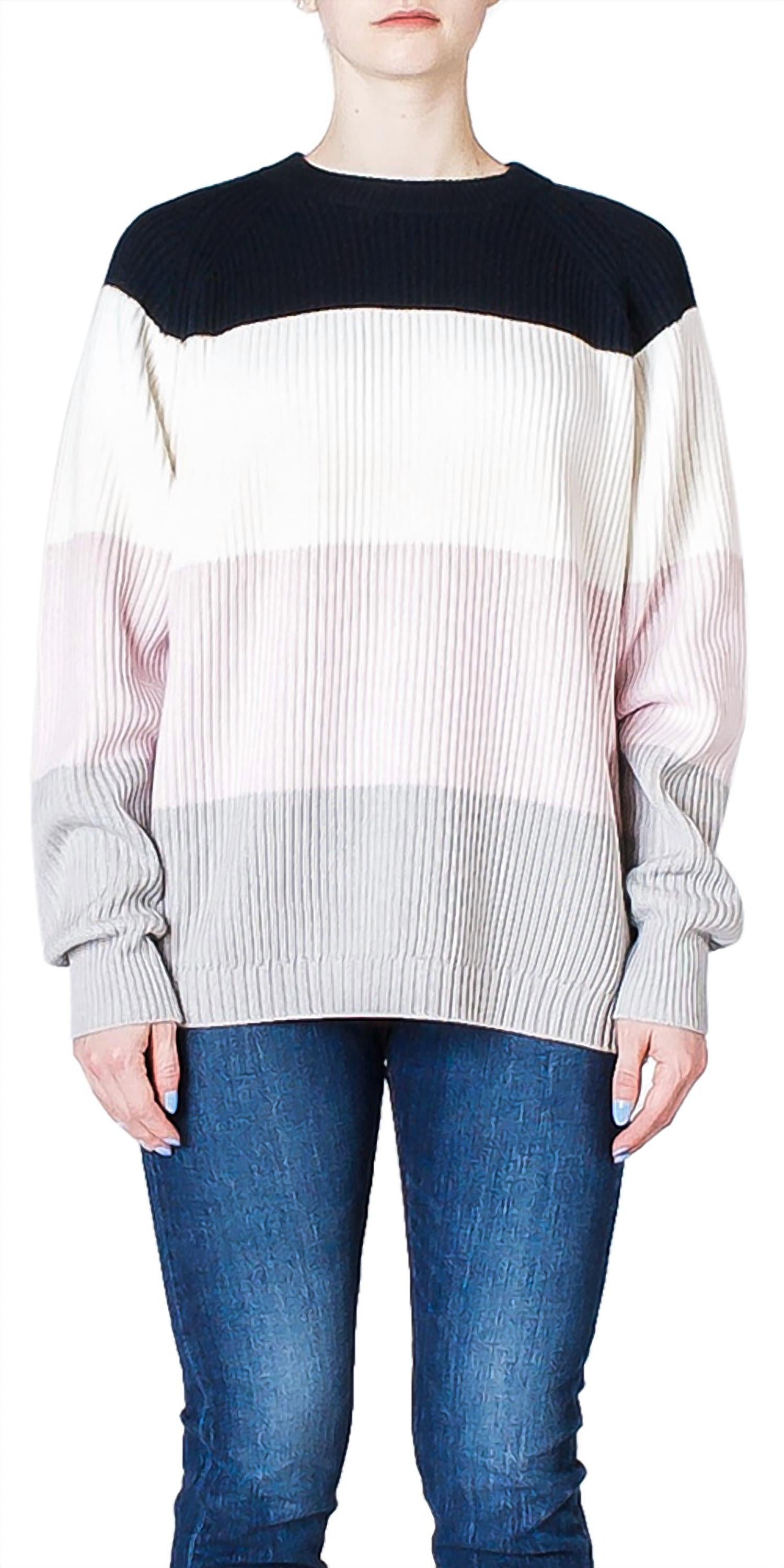 Shop 6397 Striped Raglan Sweater In Multi In Pink