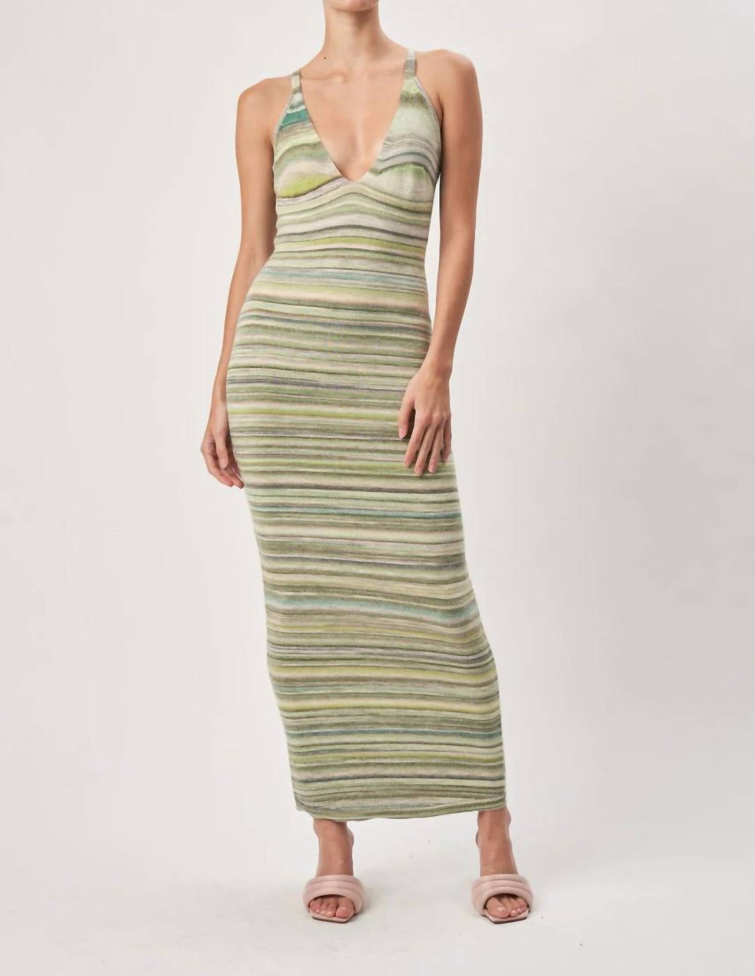 Shop Ronny Kobo Dayla Dress In Sage Multi