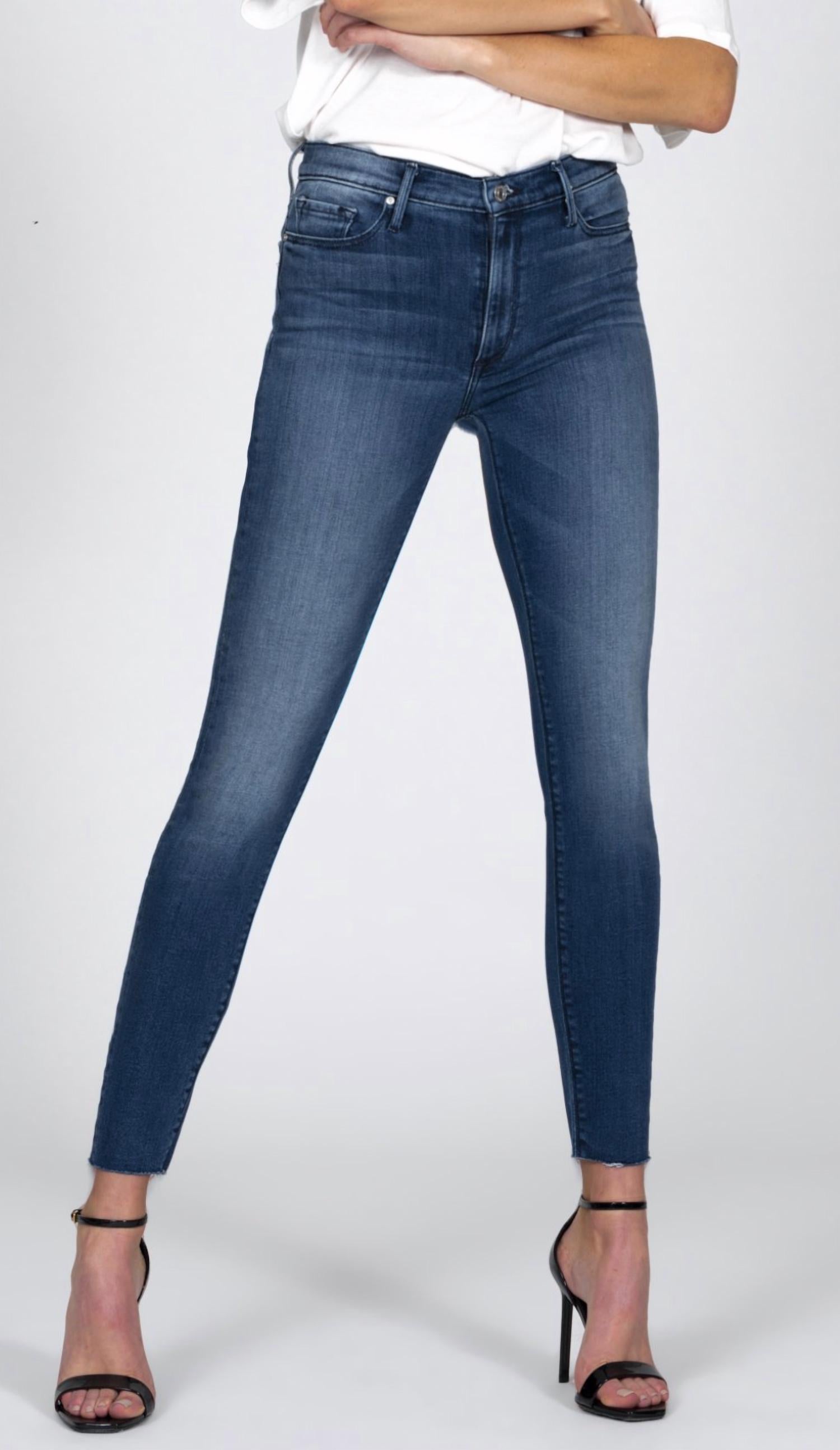 Shop Black Orchid Carmen High Rise Ankle Fray Denim In Wasted Time In Blue