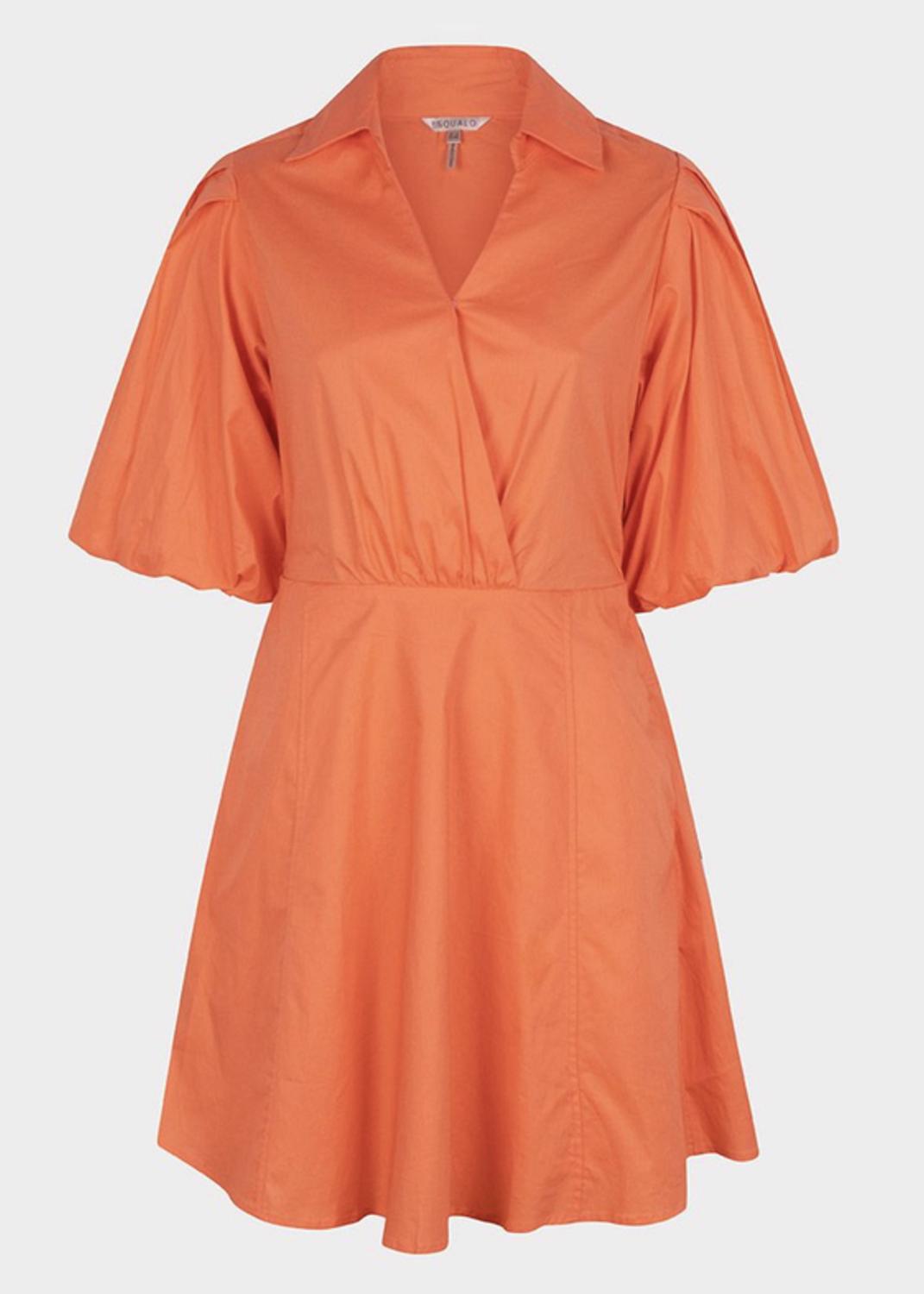 Shop Esqualo Open Back Poplin Dress In Orange In Pink