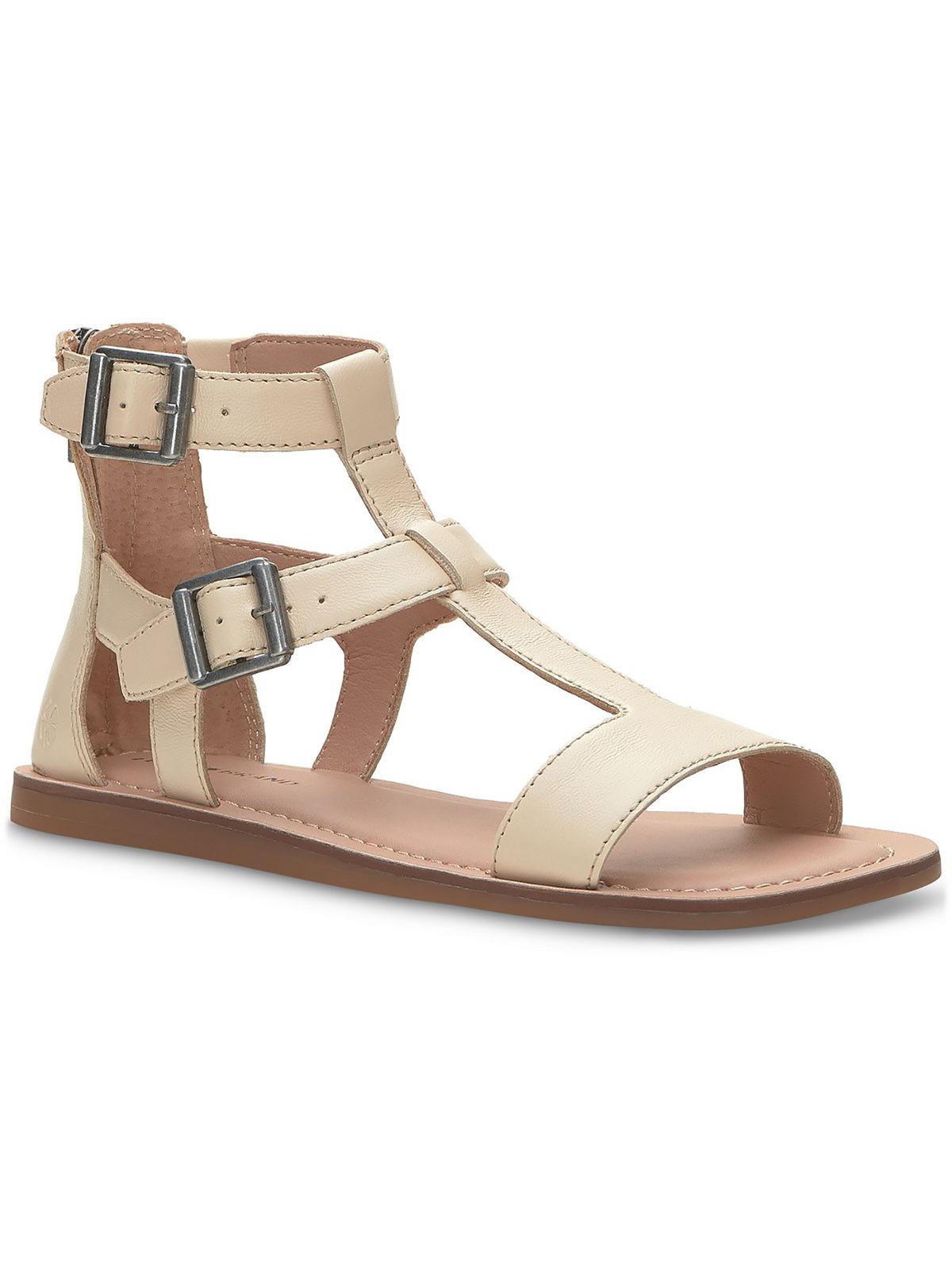 Lucky Brand Brelin Womens Leather Zipp Up Gladiator Sandals In Beige