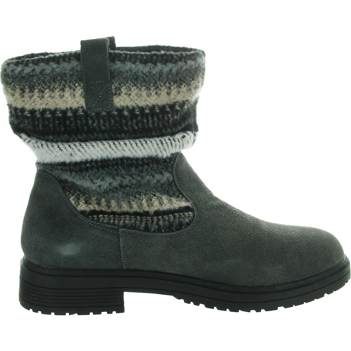 Womens Striped Leather Hiking Boots