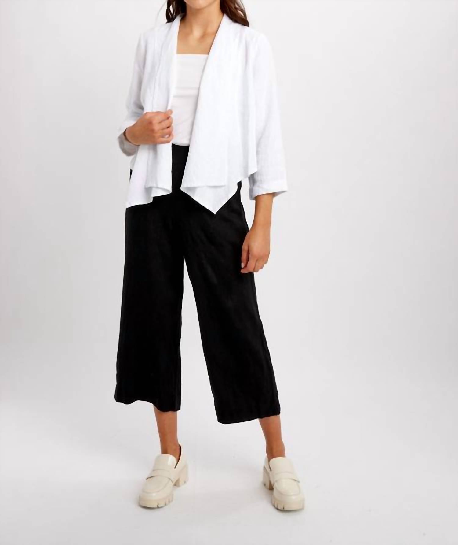 Shop Dolcezza Woven Cardigan In White