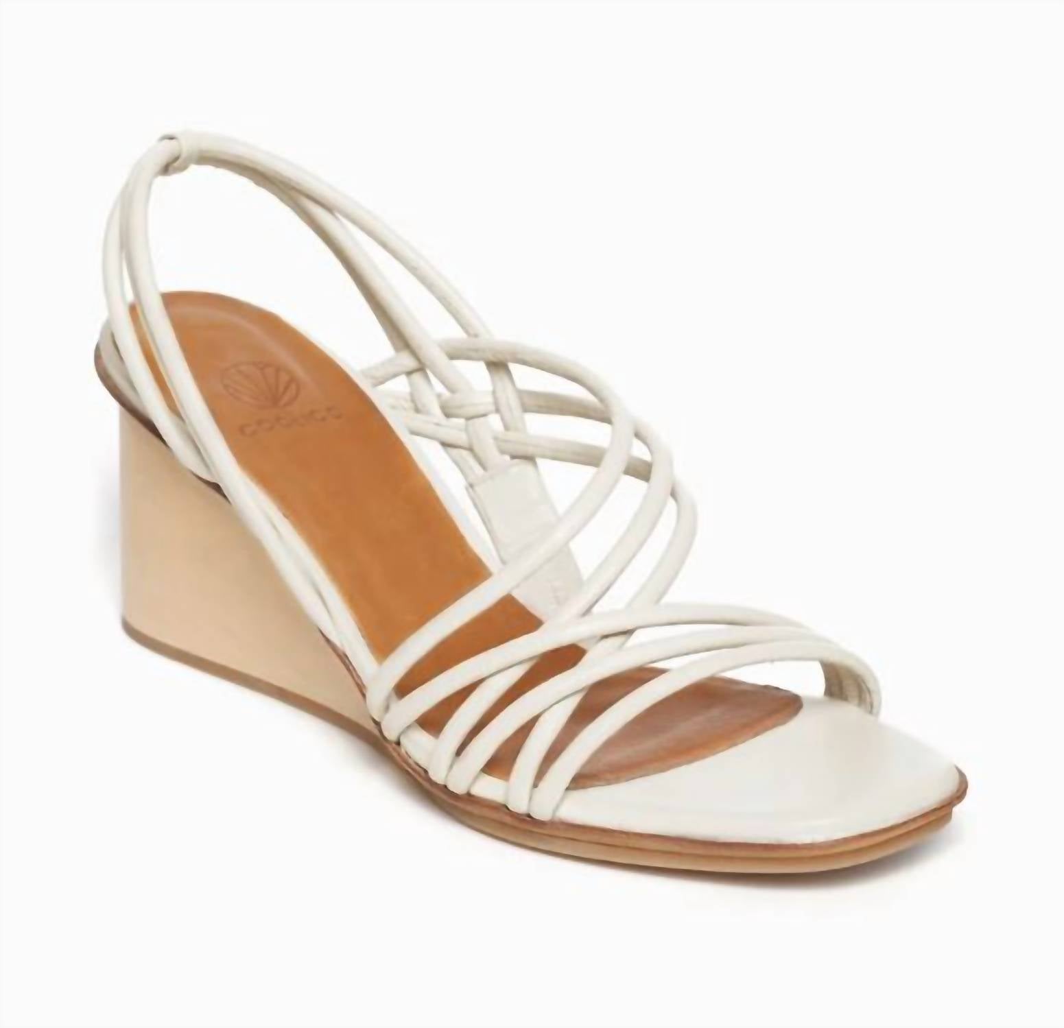 Shop Coclico Diana Wedge Sandal In Savanna Greige In White
