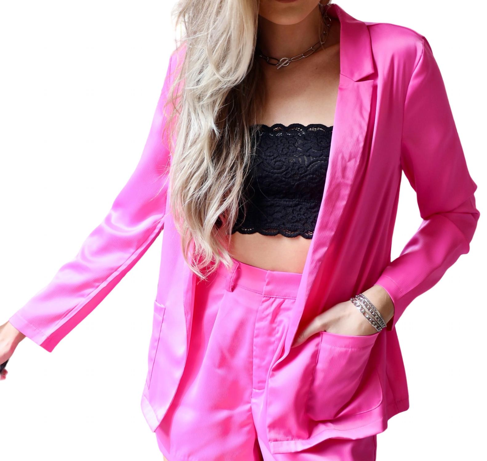 Shop Glam All Of The Lights Blazer In Hot Pink