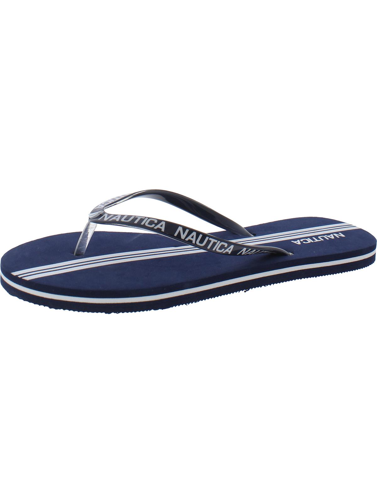 Nautica Hatcher 7 Womens Logo Man Made Thong Sandals In Blue