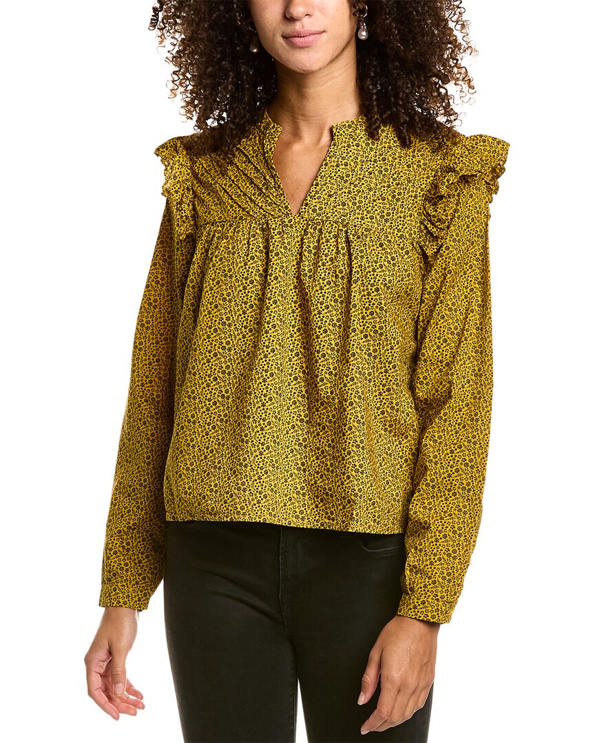 Nation Ltd Tilly A-line Ruffle Blouse In Green