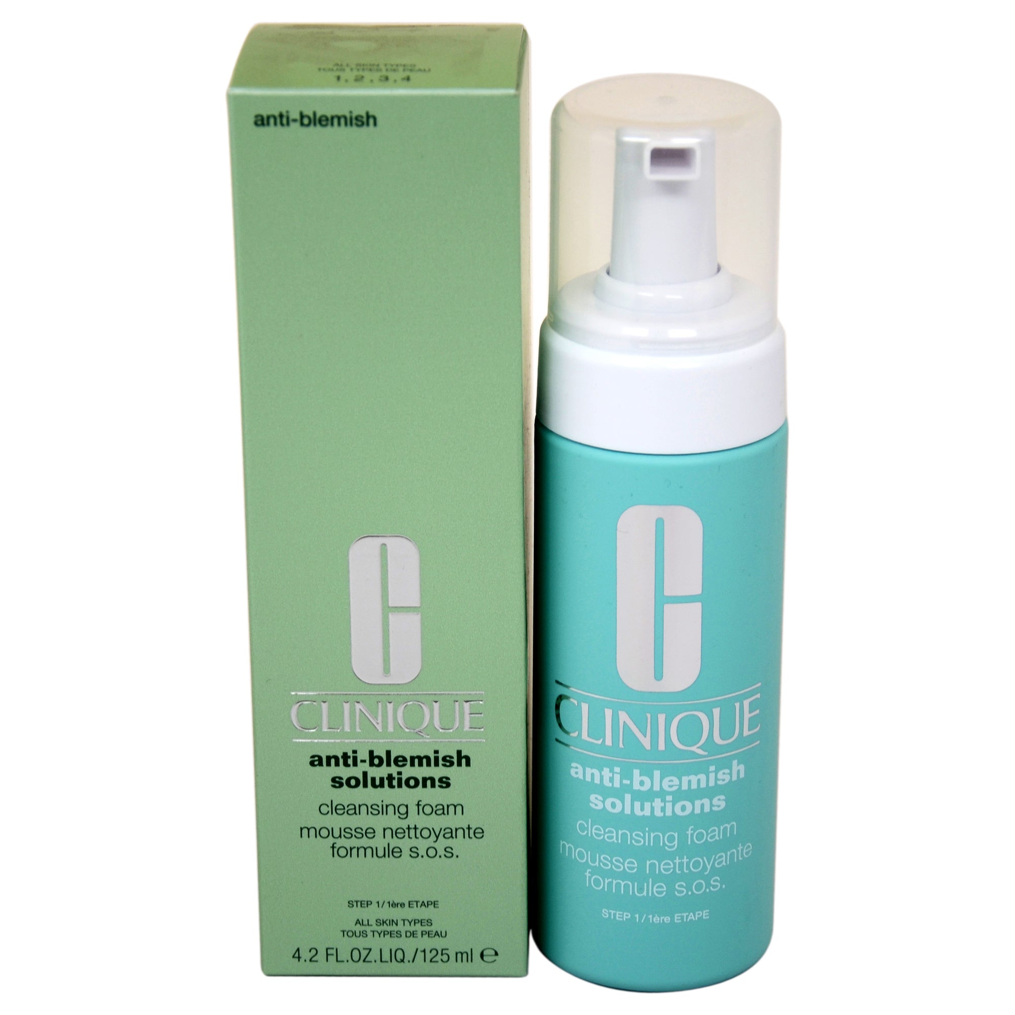 Clinique Anti-blemish Solutions Cleansing Foam (all Skin Types) By  For Unisex - 4.2 oz Cleansing Foa In White