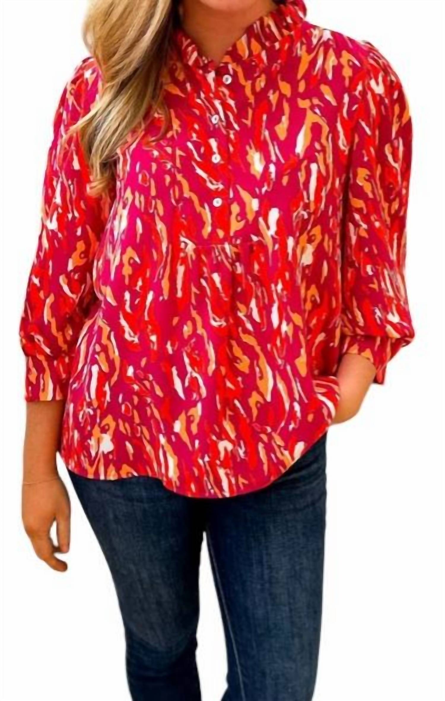 Shop Michelle Mcdowell Roxy Top In Red