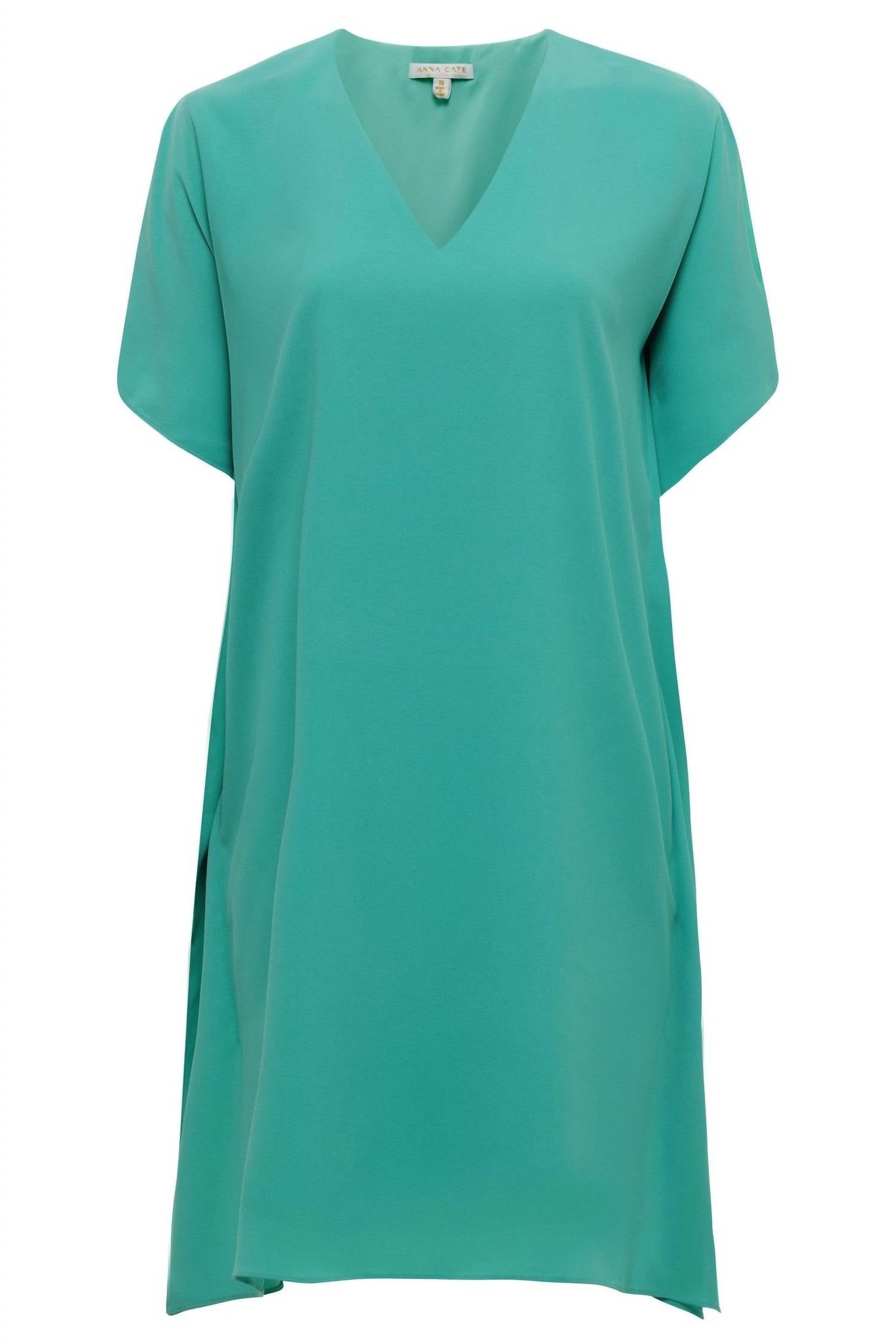 Shop Anna Cate Eva Vneck Flutter Sleeve Dress In Turquoise In Green