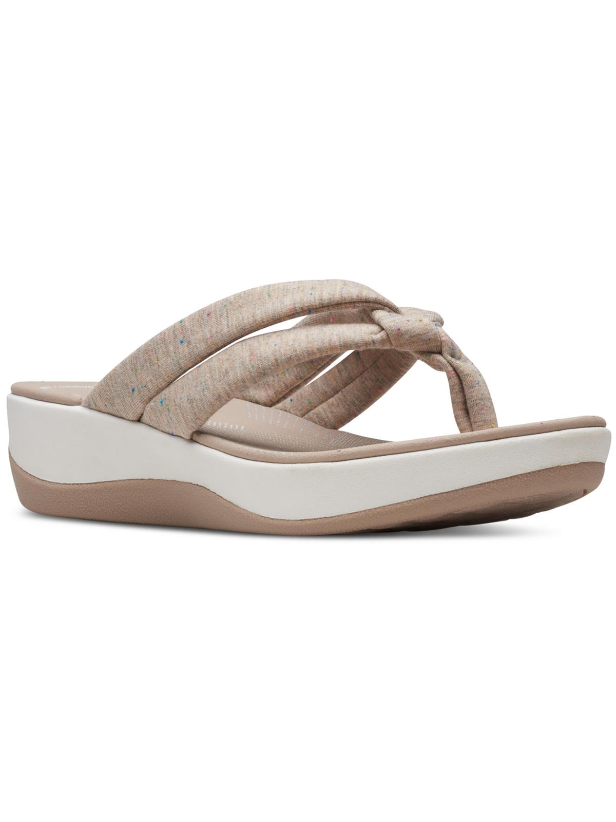 Cloudsteppers By Clarks Arla Kaylie Womens Stretch Thong Flip-flops In Beige