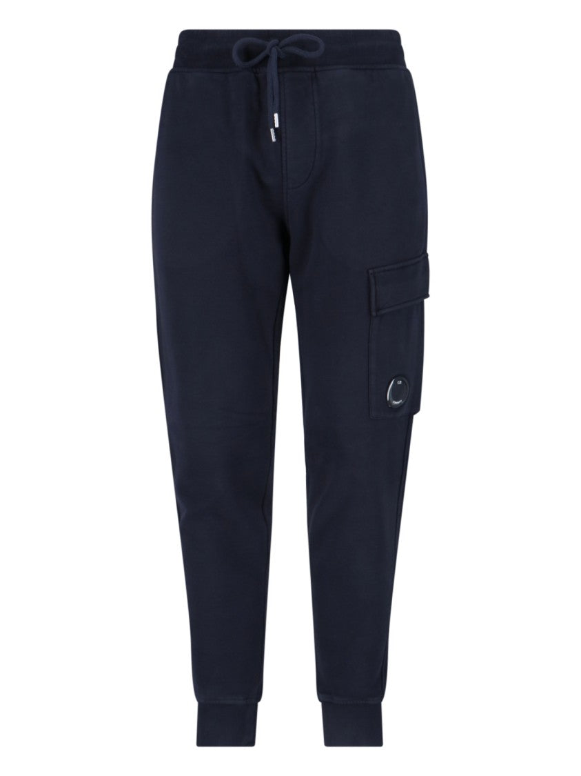 C.p. Company Logo Sporty Pants In Blue