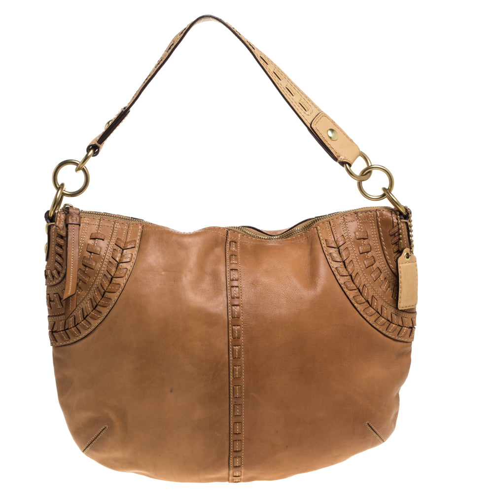 Shop Coach Leather Hobo In Brown