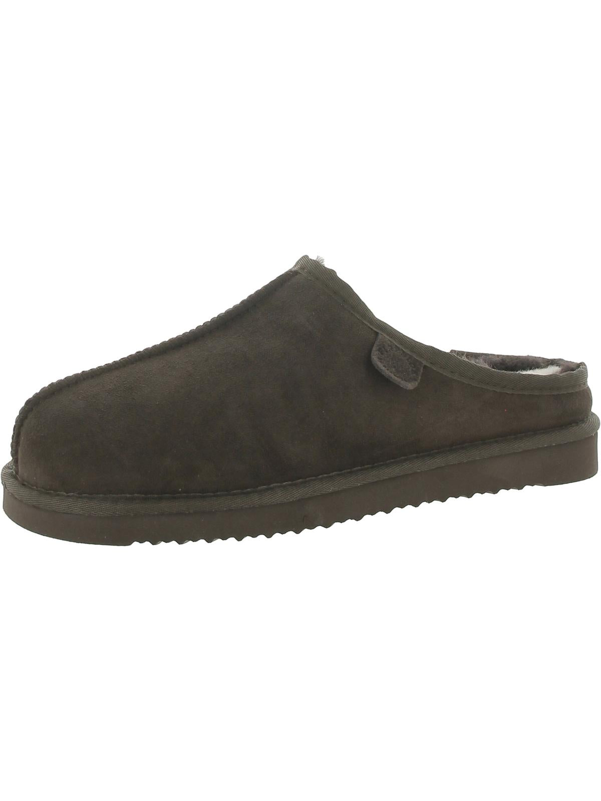 Fireside By Dearfoams Mens Suede Scuff Slippers In Brown