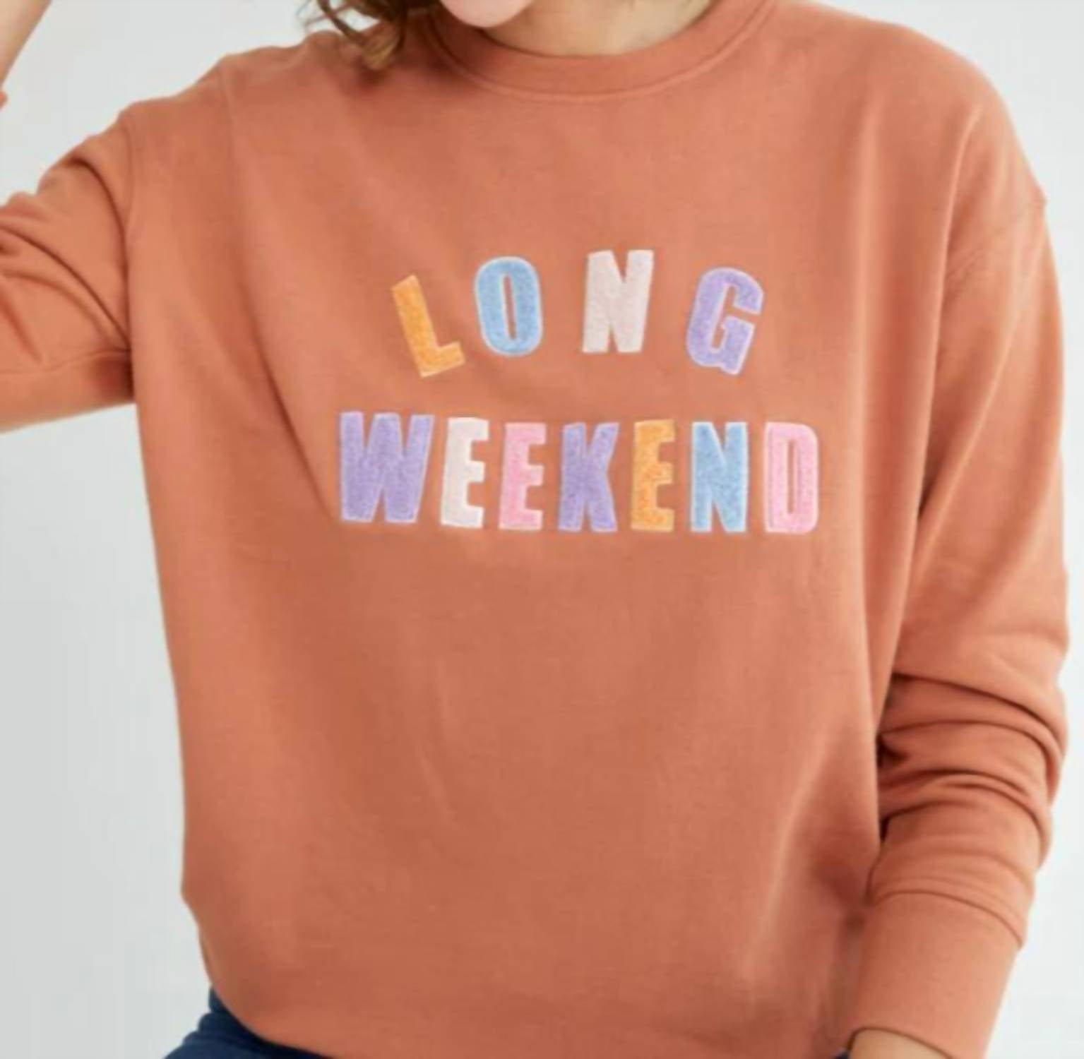 Shop Shiraleah Long Weekend Sweatshirt In Rust In Pink