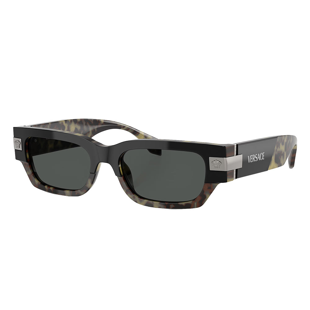 Versace Ve 4465 545687 53mm Unisex Rectangle Sunglasses In Black
