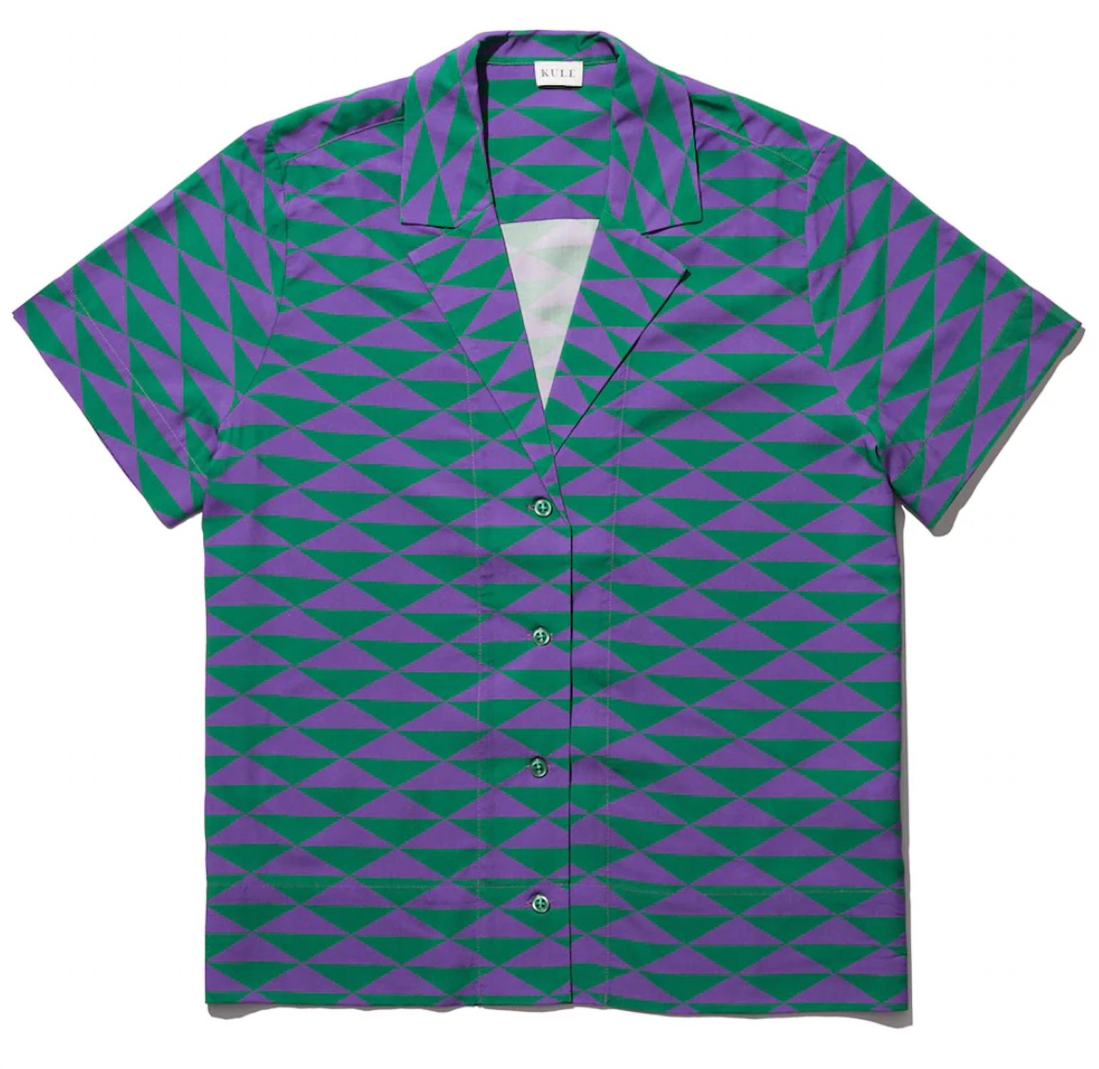 Shop Kule The Tina Shirt In Green/grape In Blue