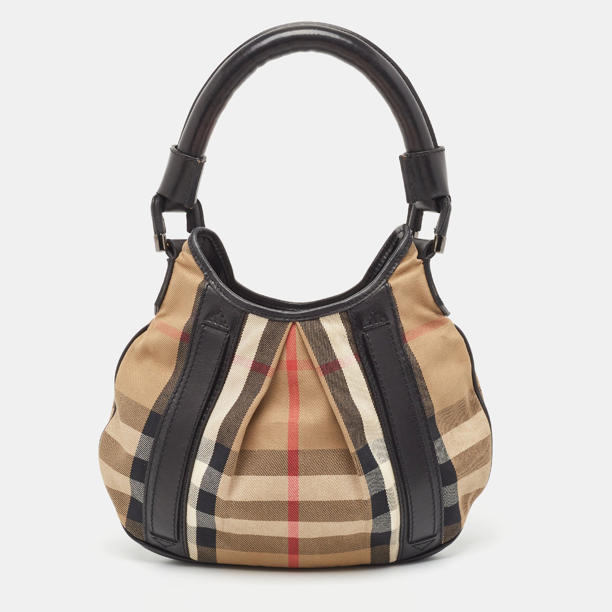 image of Burberry  House Check Canvas And Leather Phoebe Hobo