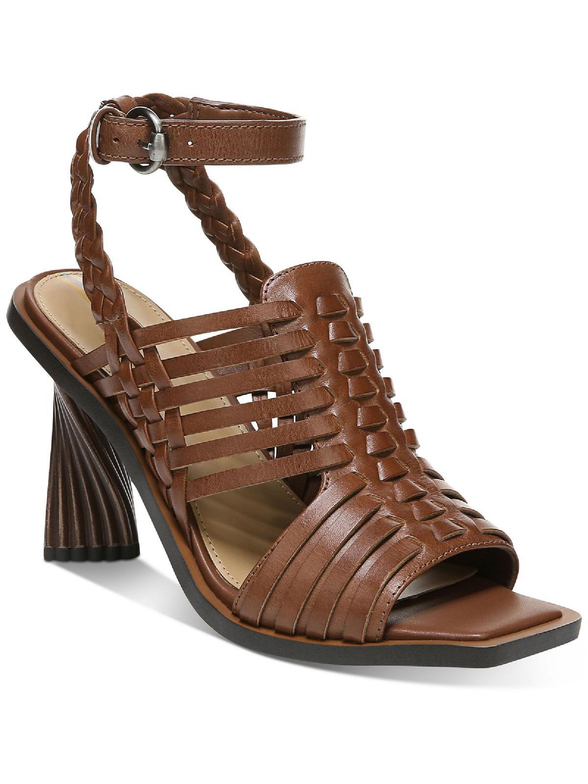 Sam Edelman Holland Womens Leather Square Toe Heels In Brown