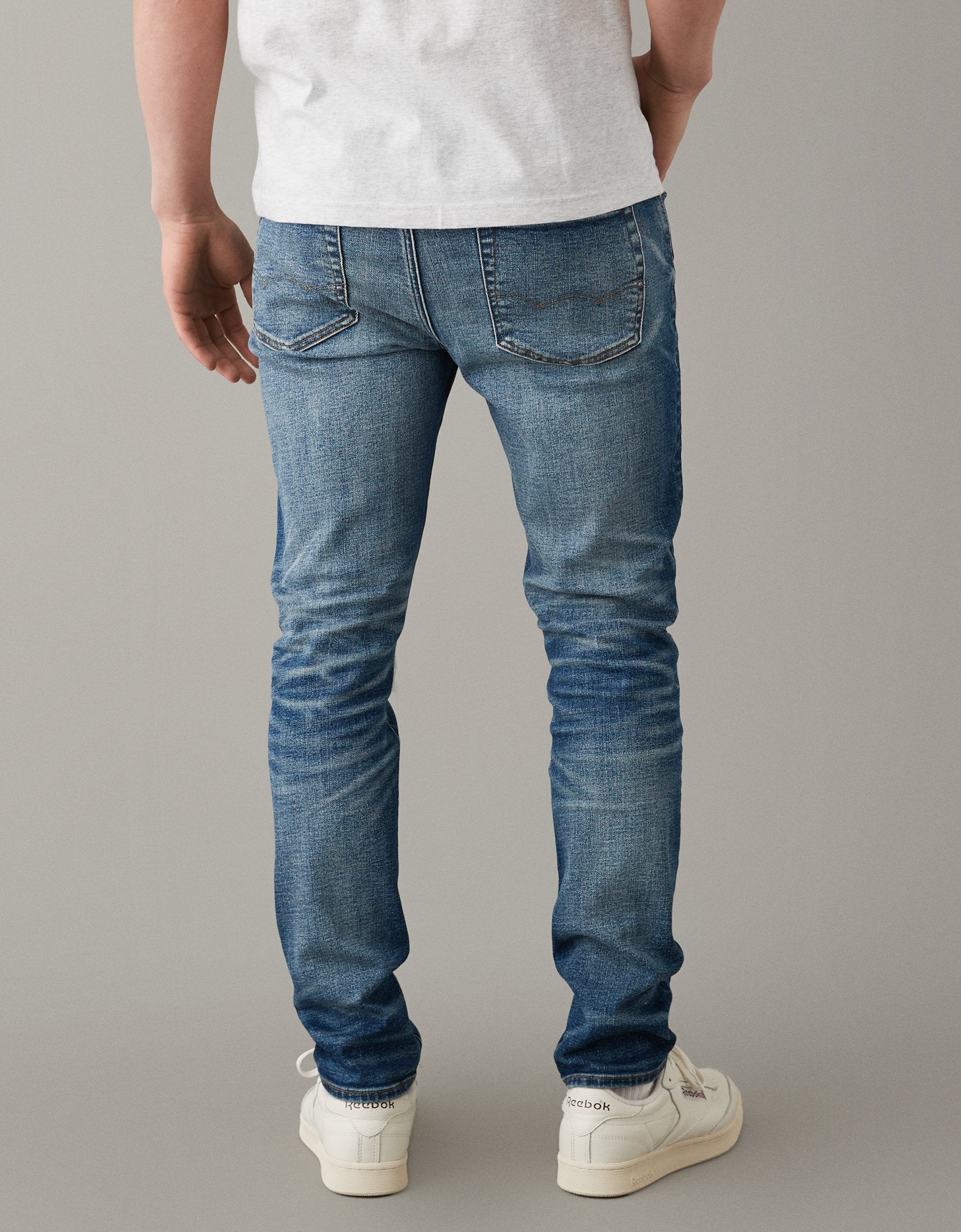 American Eagle Outfitters Ae Airflex+ Patched Slim Jean In Blue