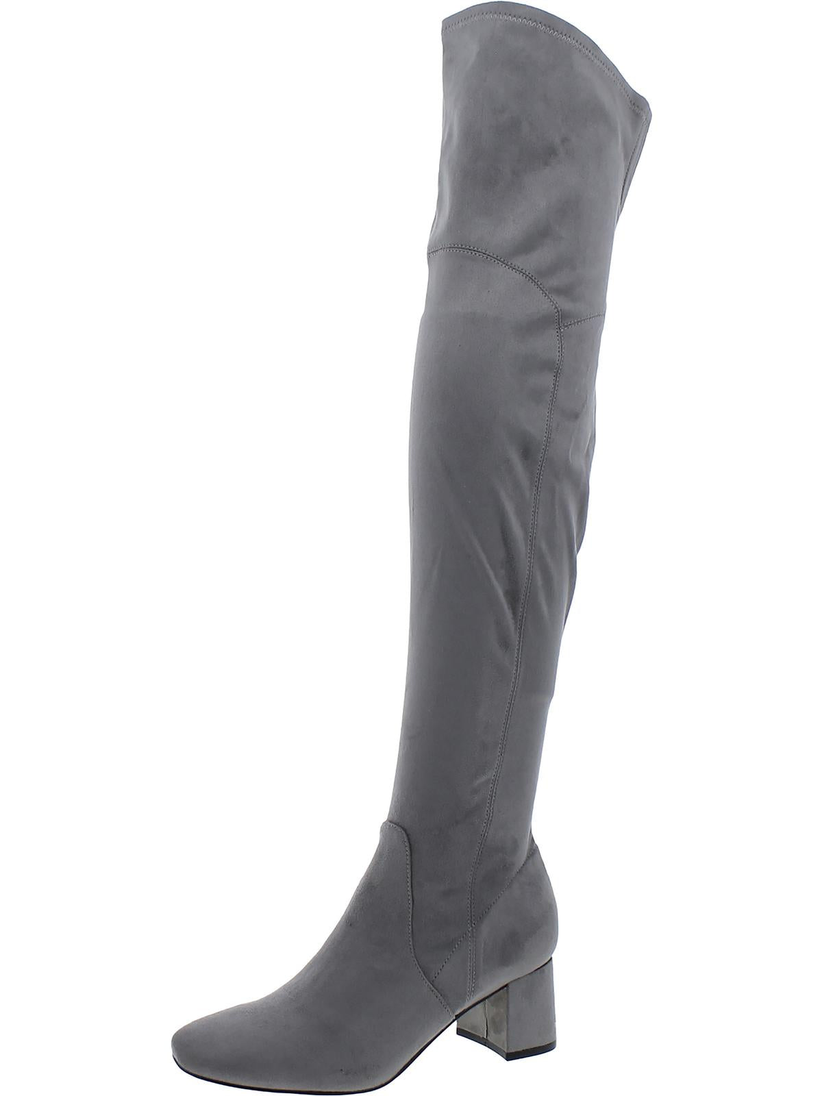 Shop Marc Fisher Womens Tall Block Heel Over-the-knee Boots In Grey