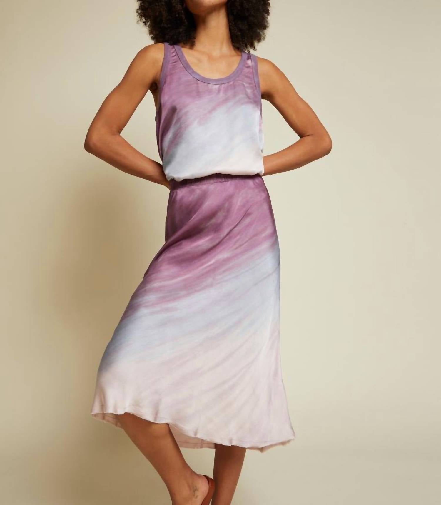 Shop Nation Ltd Mabel Midi Skirt In Mood Ring Tie Dye In Pink