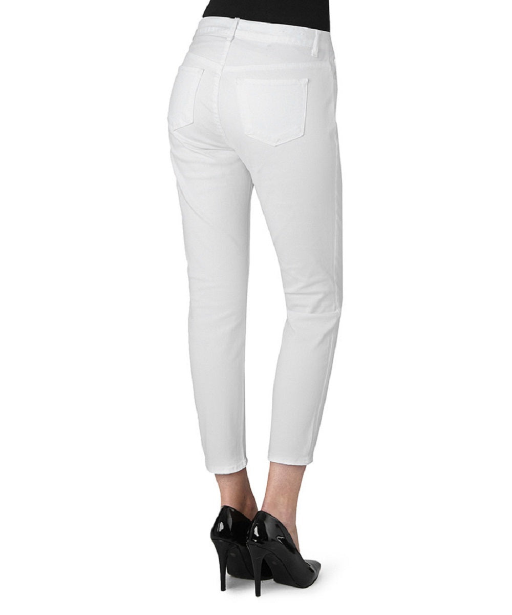 Shop J Brand Tessa White High Rise Cotton Tapered Crop Jeans