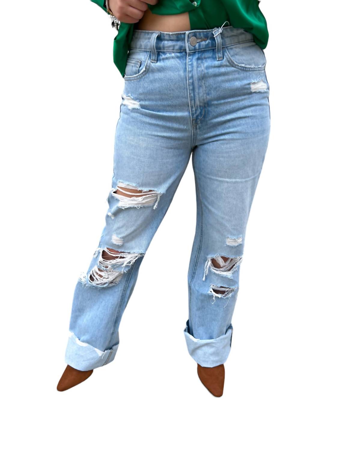 Shop Flying Monkey Averie 90's Vintage Flare Jeans In Light Blue