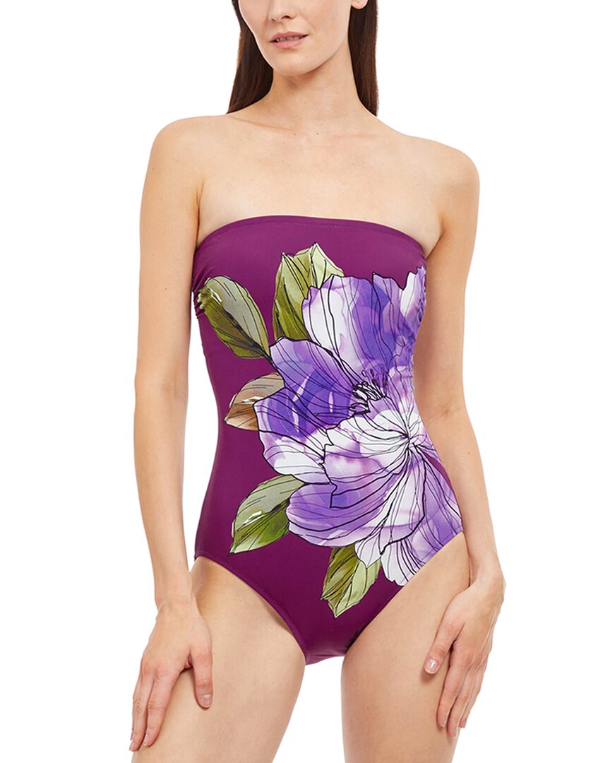 Gottex Wildflower Bandeau One-piece In Purple