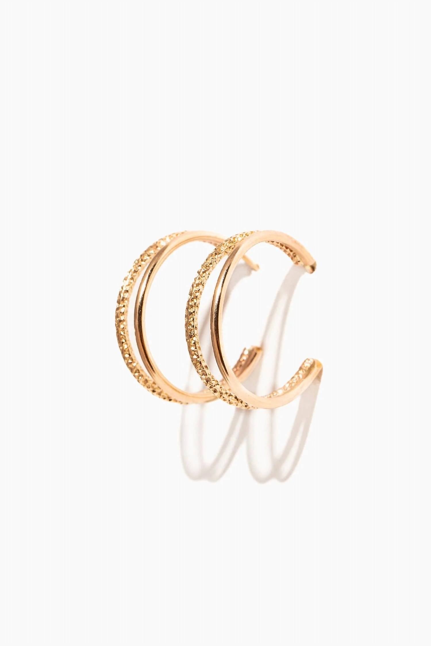 Shop Able Sparkle Double Hoops In Gold