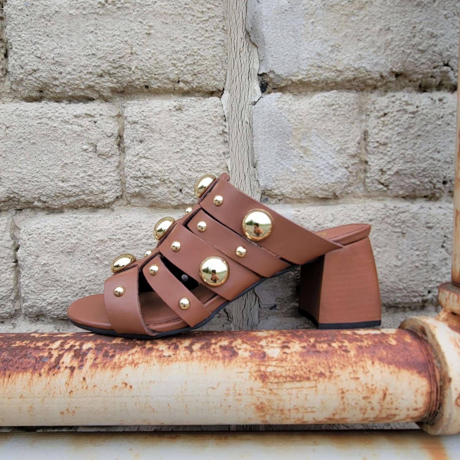 Shop Golo Worthy Sandals In Cognac Veg Calf In Brown