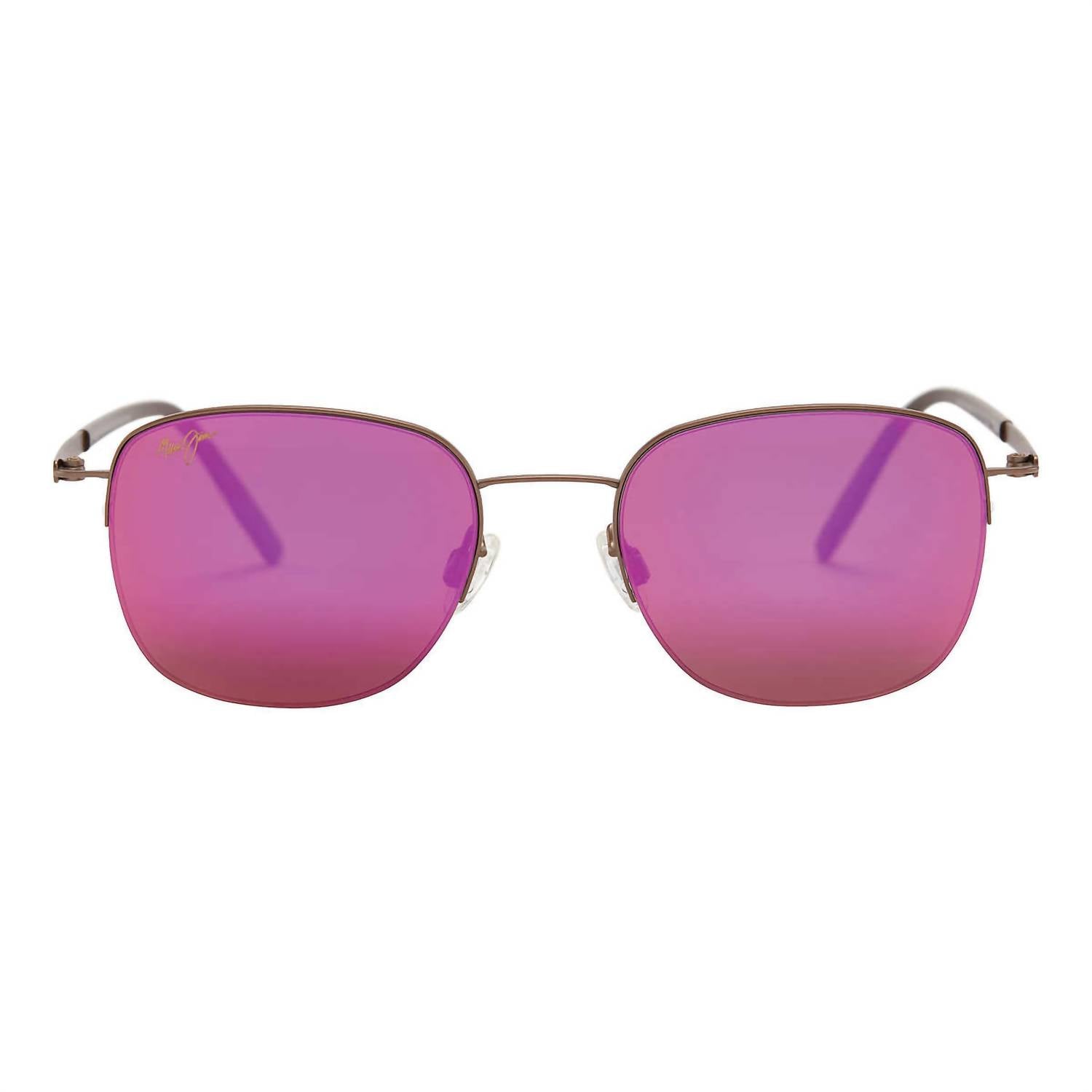 Shop Maui Jim Crater Rim Polarized Classic Sunglasses In Satin Sepia/maui Sunrise In Purple