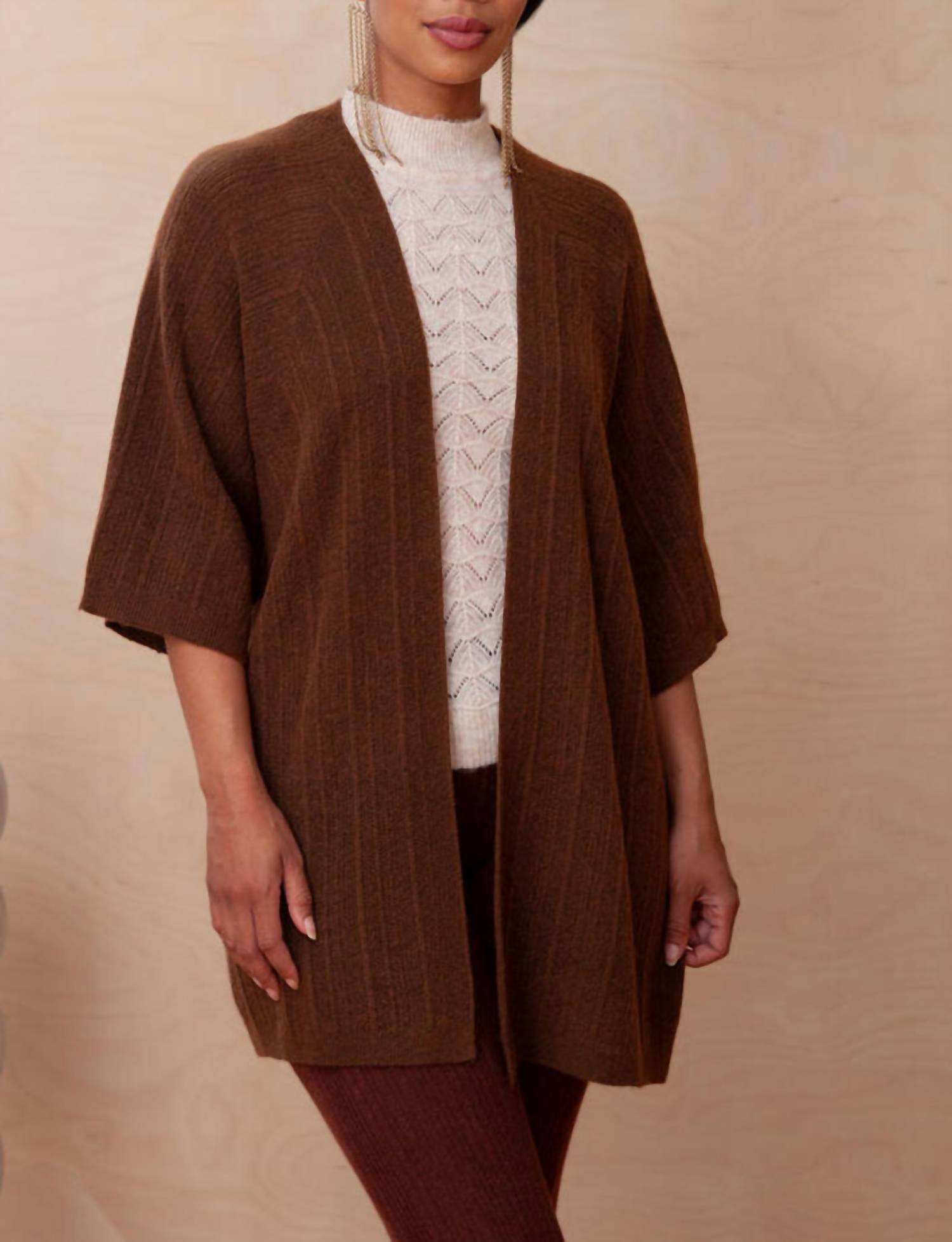 Shop Kerisma Ariana Wool-blend Cardi In Chestnut In Brown