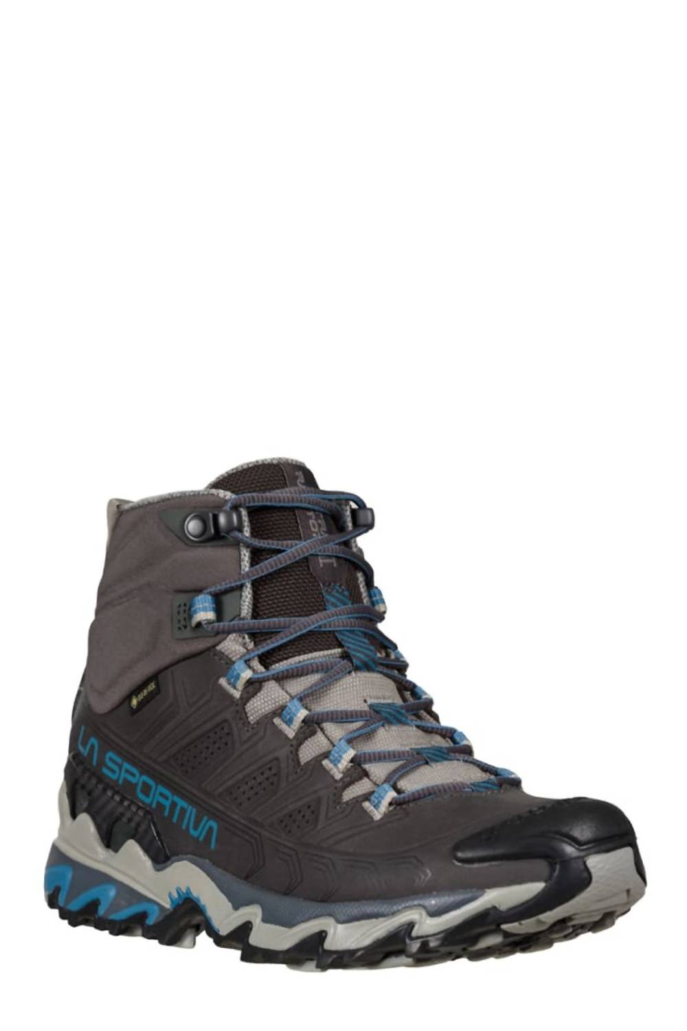 La Sportiva Women's Ultra Raptor Ii Mid Leather Gtx Hiking Shoes In Carbon/atlantic In Gray