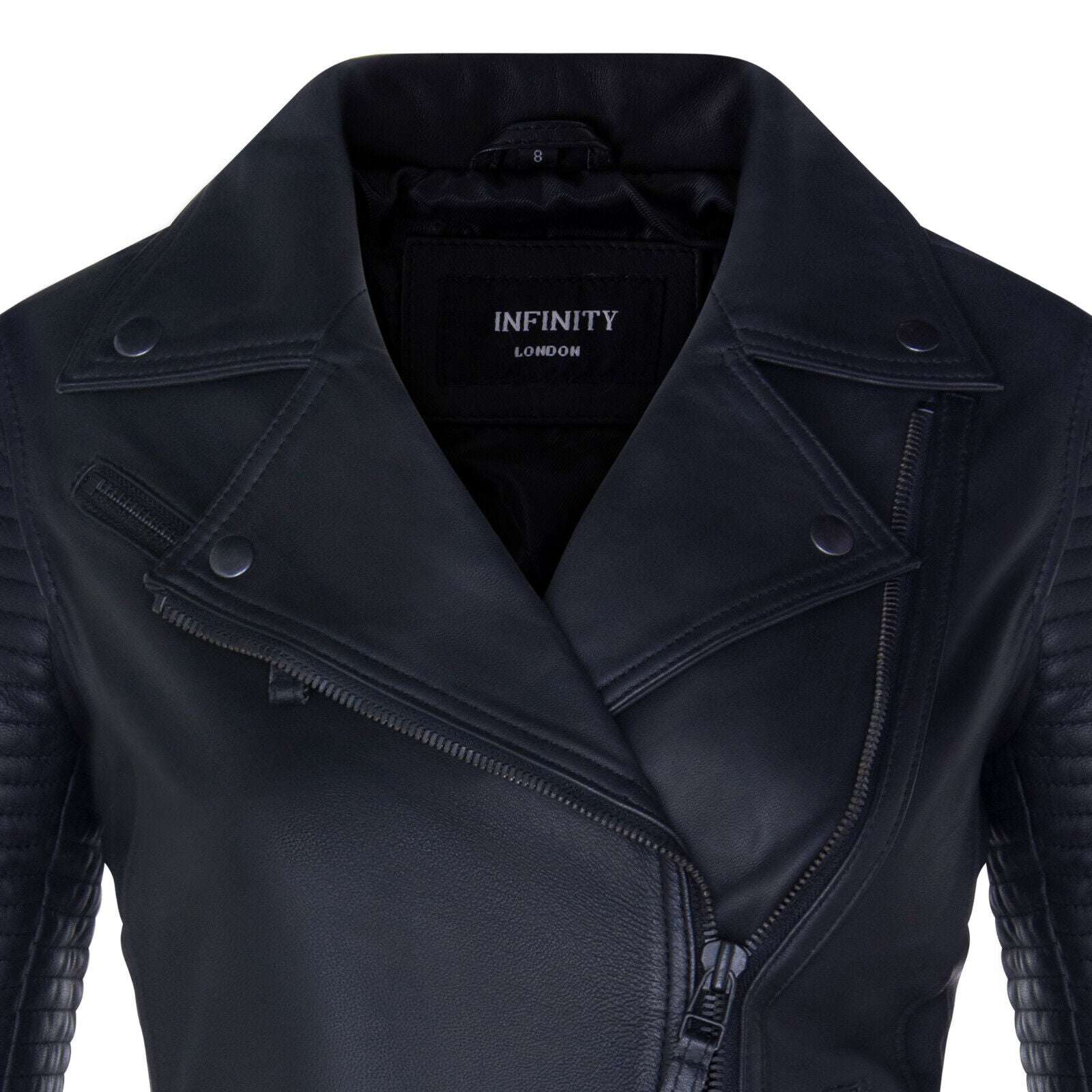 Womens Leather Matt Vintage Brando Biker Jacket-Taipei