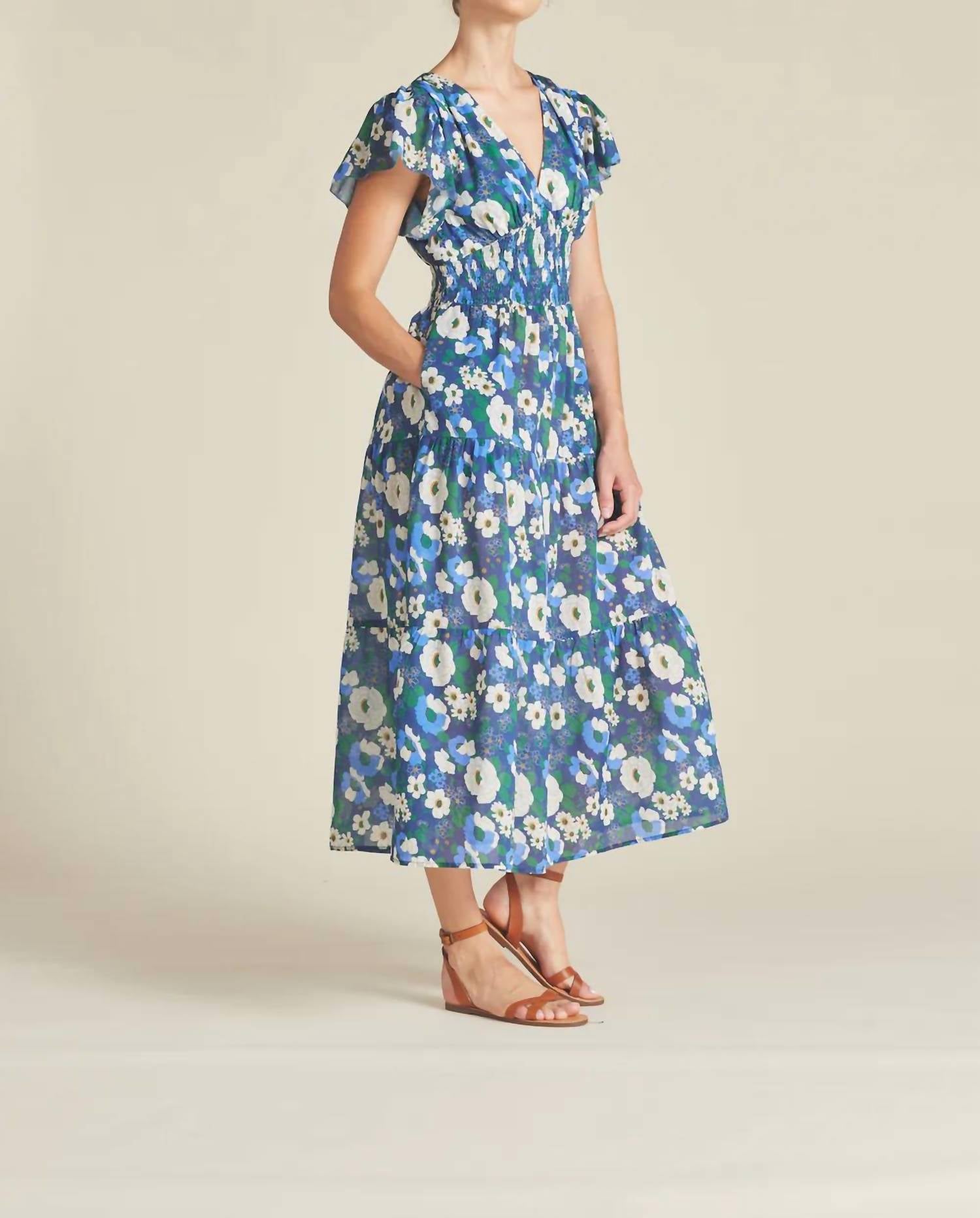 Shop Trovata Kendall Dress In Rosa Blanca In Blue