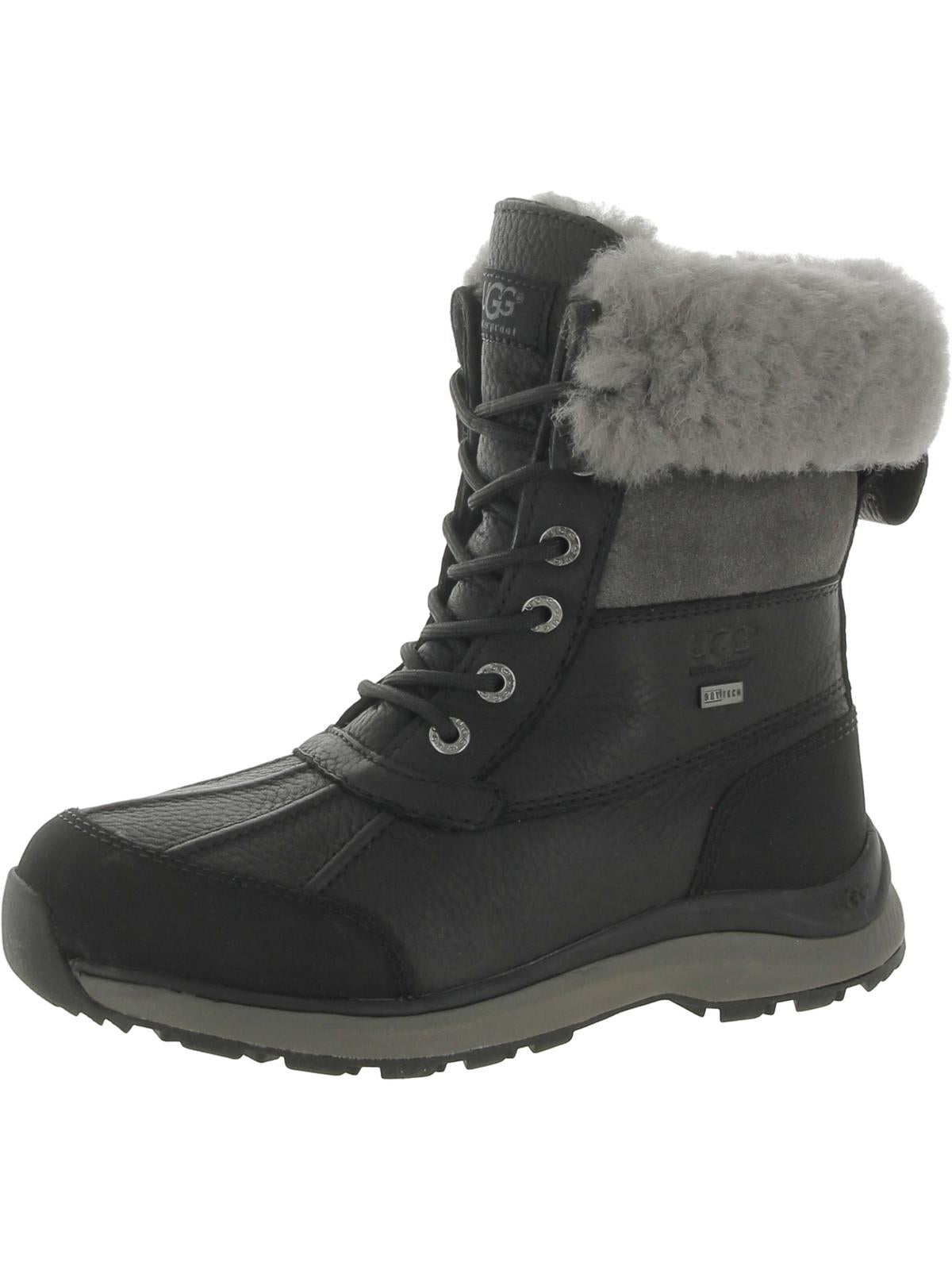 Ugg Butte Mens Leather Sheepskin Winter Boots In Black