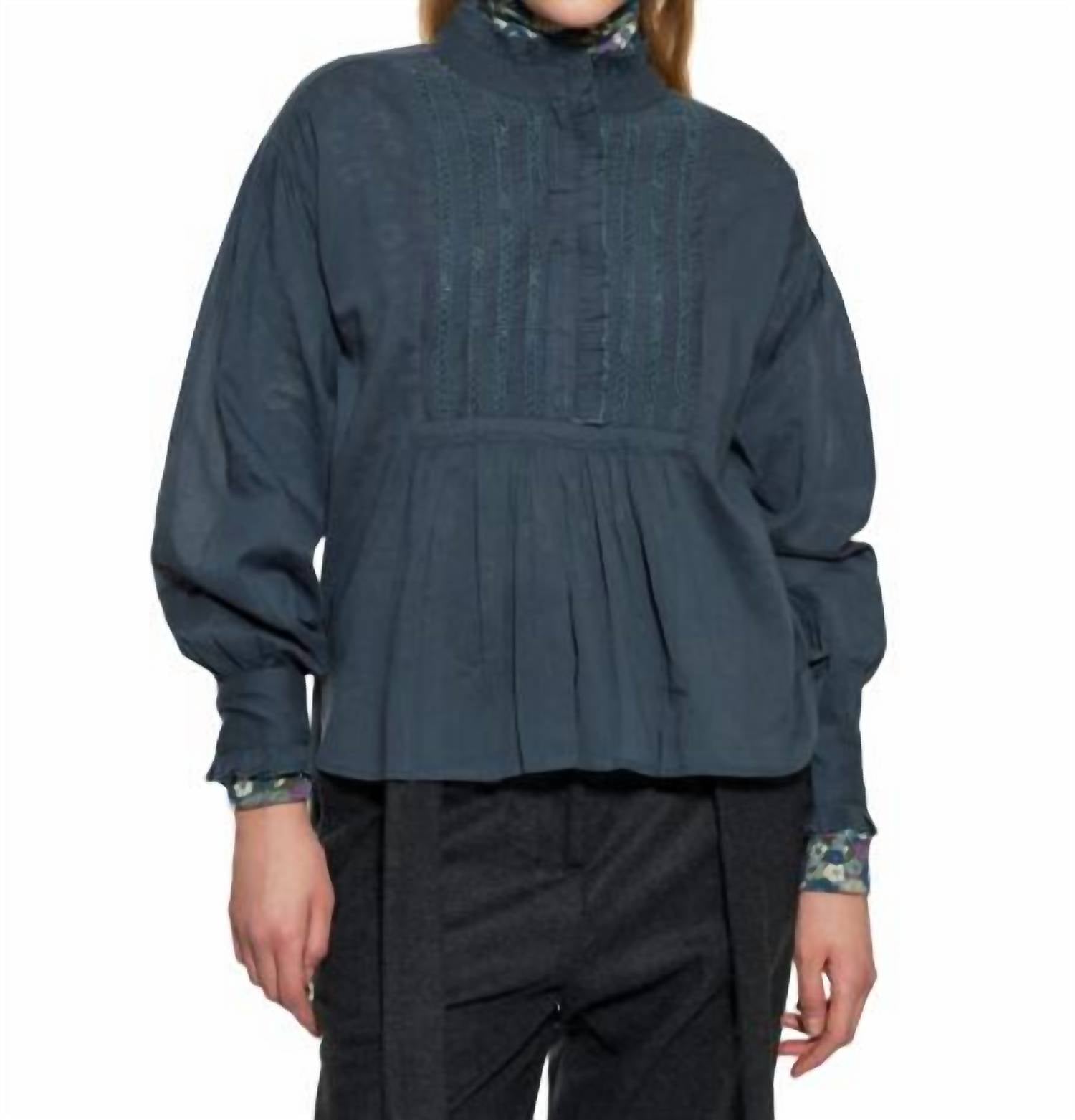 Antik Batik Hitala Blouse In Dark Green In Blue