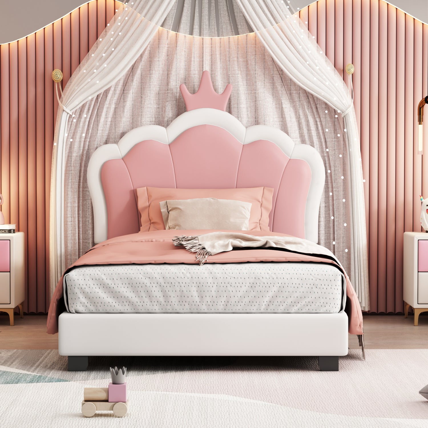 Streamdale Twin Princess Bed with Crown Headboard