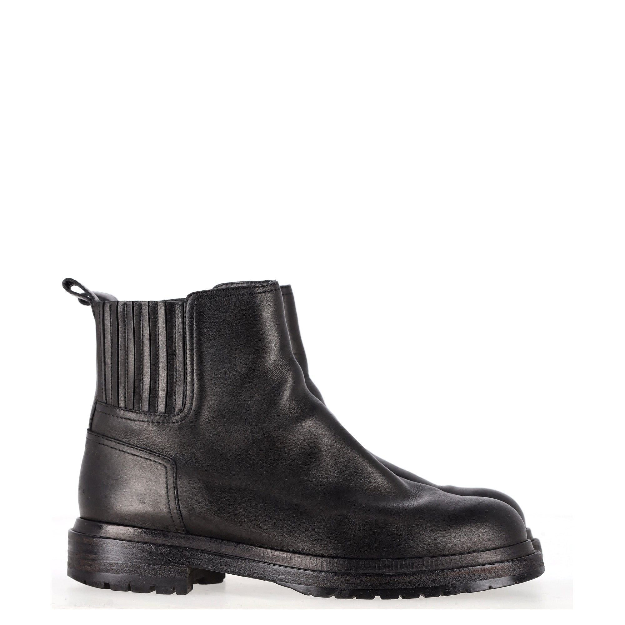 image of Sergio Rossi Ankle Boots in Black Leather