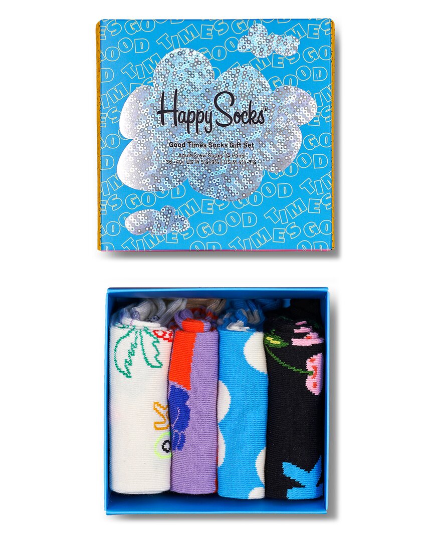 Happy Socks 4-pack Good Times Sock Gift Set In Multi