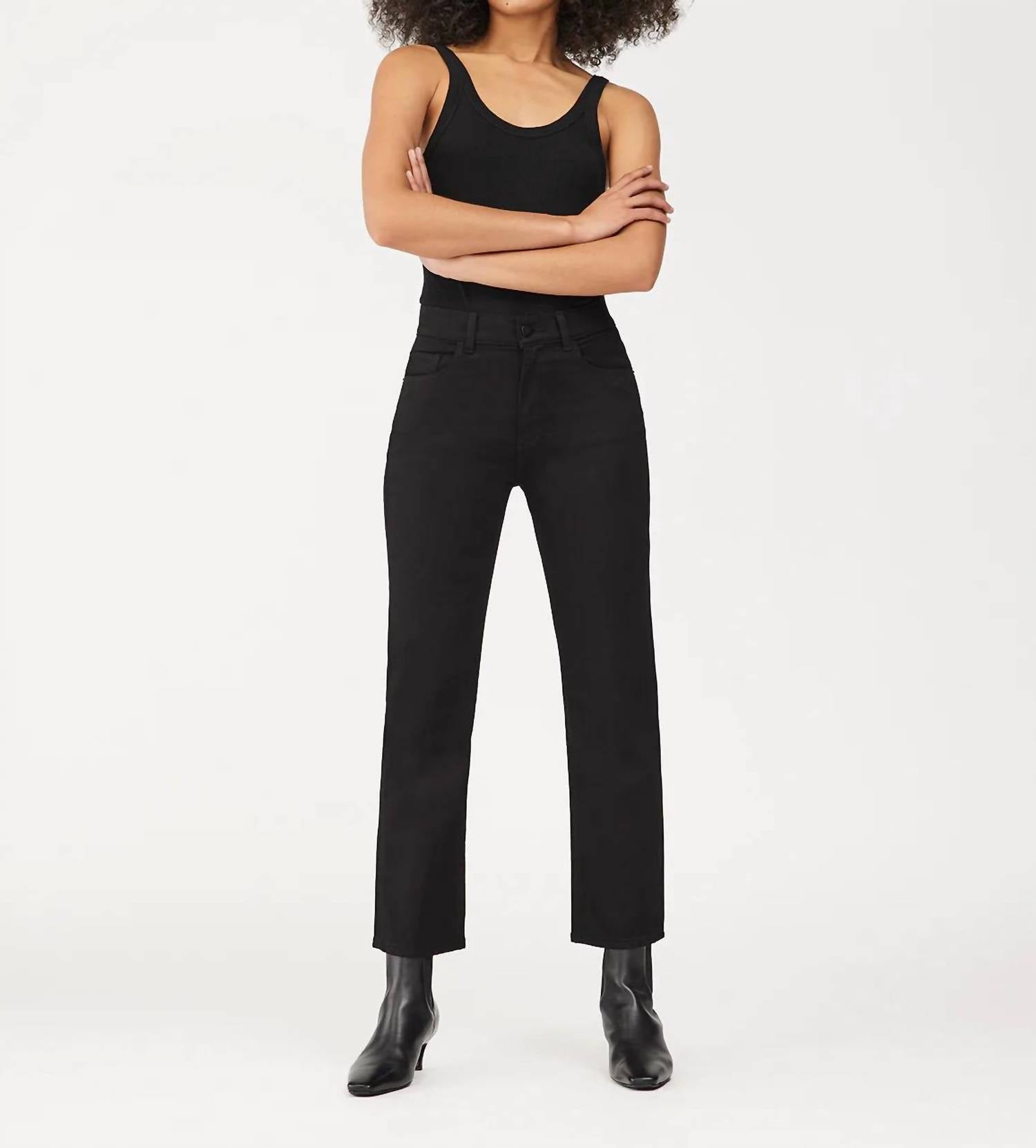 Shop Dl1961 - Women's Patti Straight Jeans In Raven In Black