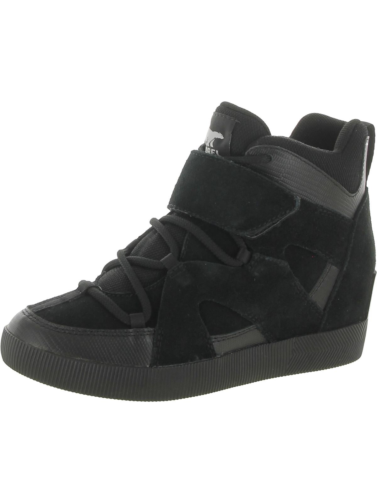Shop Sorel Out N About Womens Suede Wedge Booties In Black