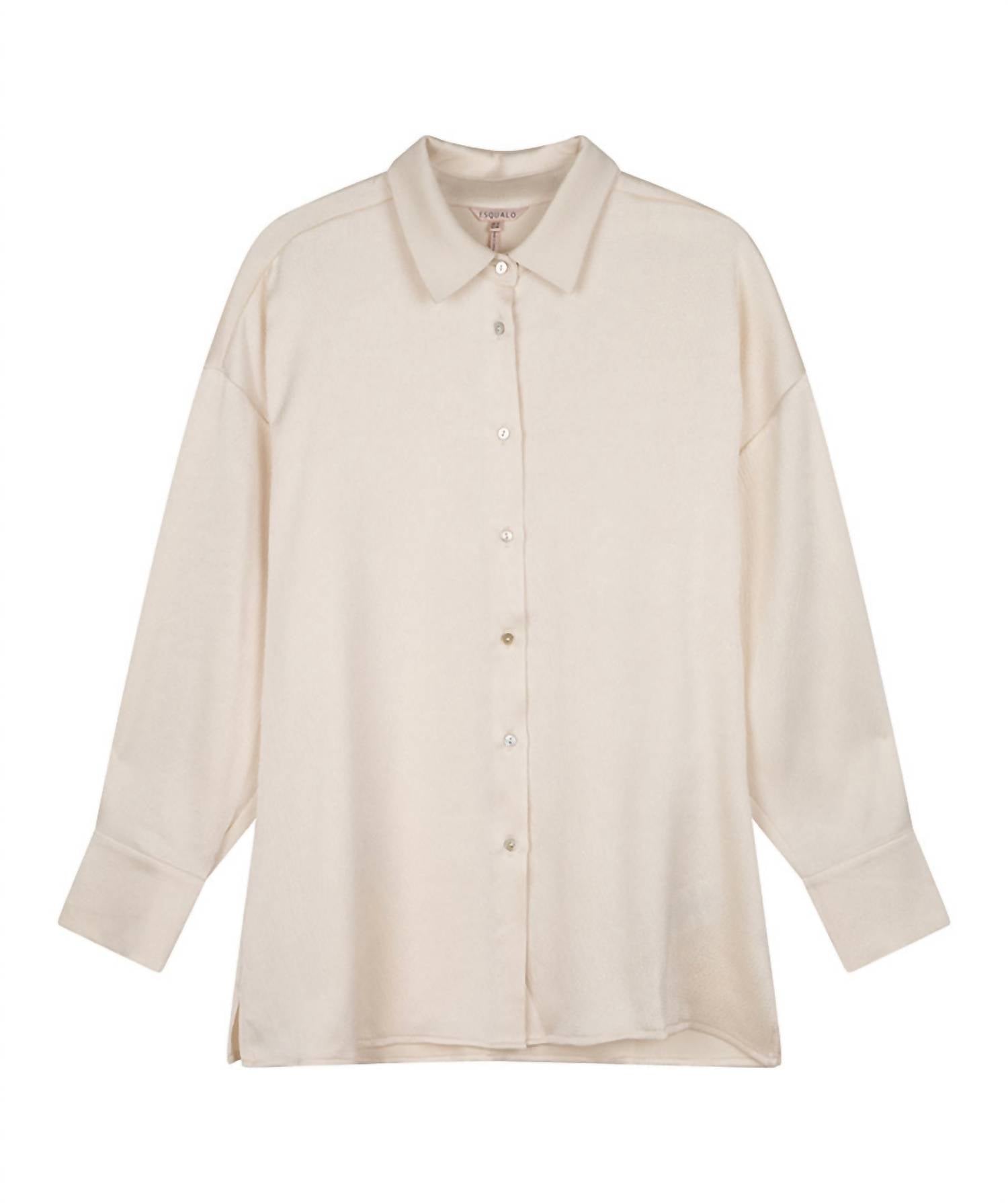 Shop Esqualo Women's Alma Satin Blouse In Off White In Beige