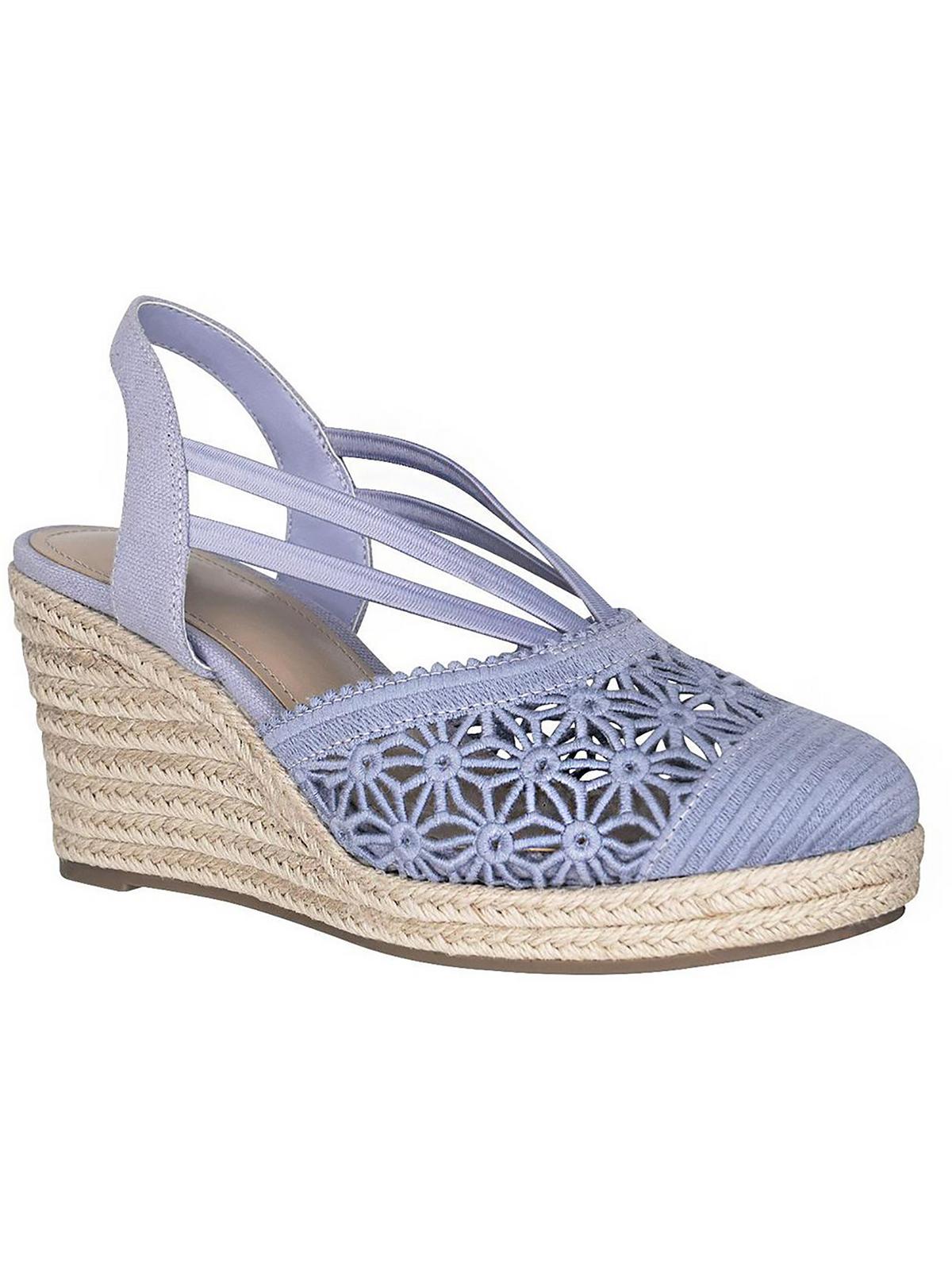 Impo Tonessa Womens Textured Scalloped Wedge Sandals In Purple