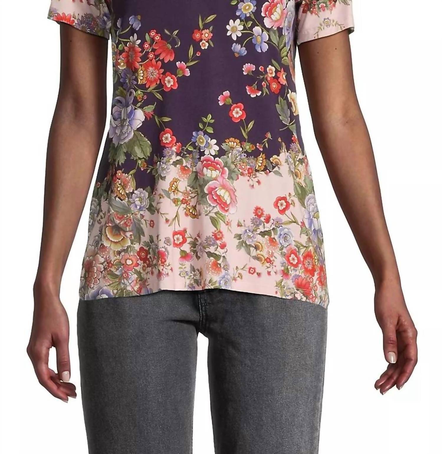 Johnny Was Janie Favorite Floral Crewneck T-shirt In Multi