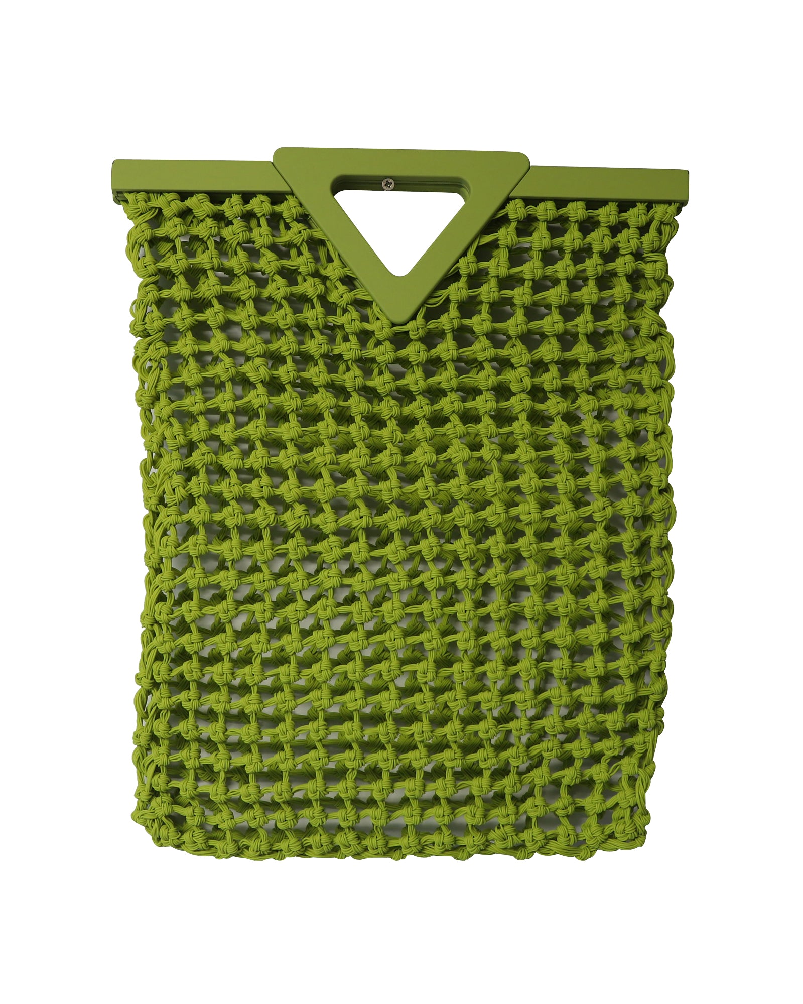 image of Bottega Veneta Point Macramé Tote in Chartreuse Rubber