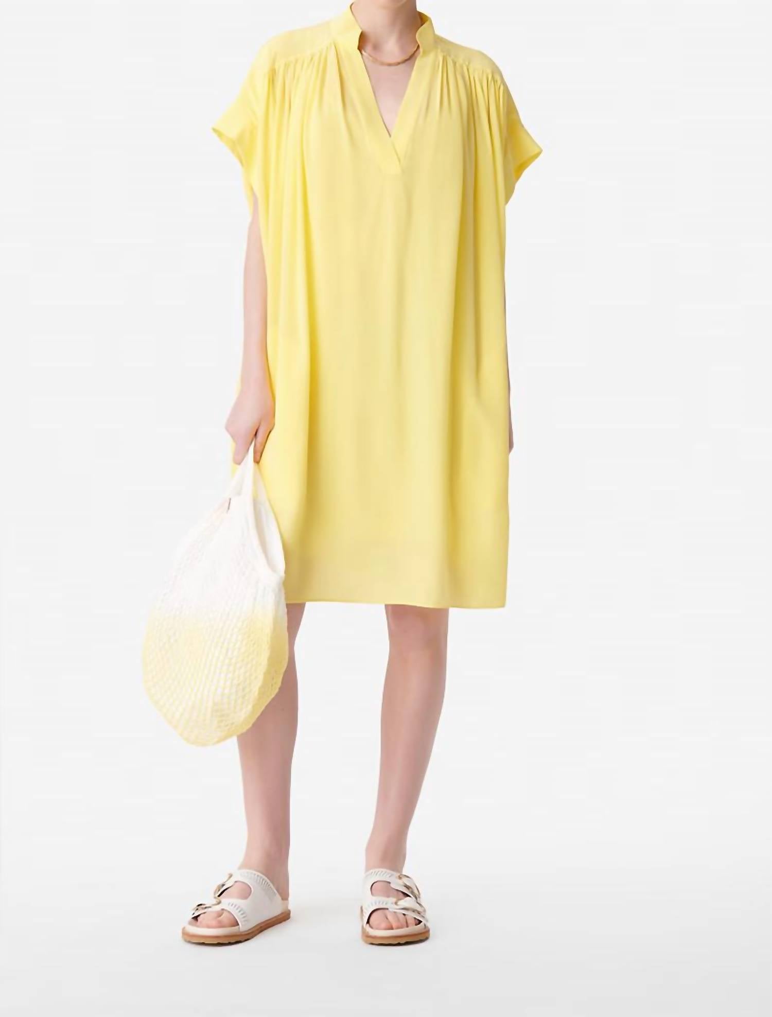 Vanessabruno Clementine Dress In Limoncello In Multi